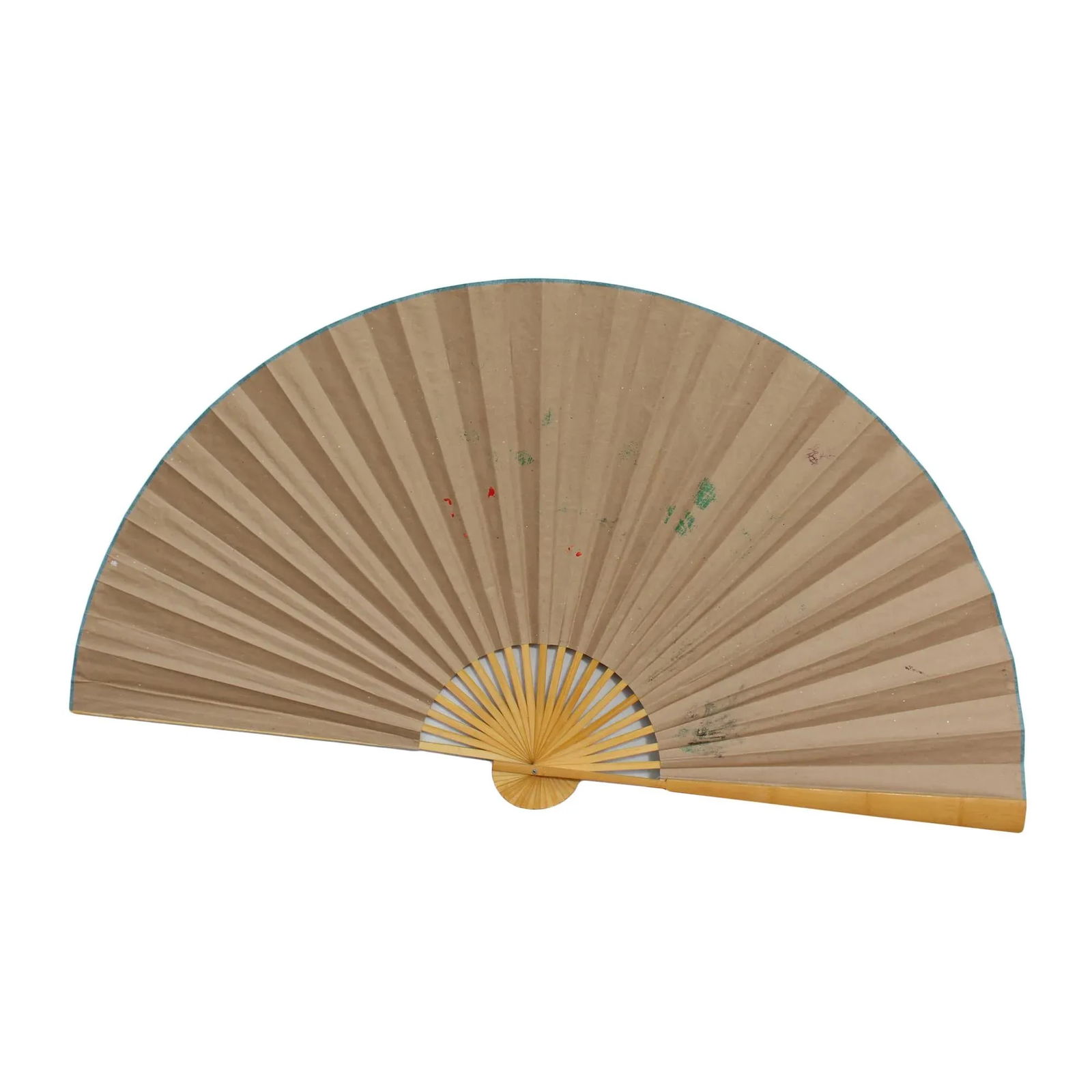 Chinese Handmade Fan Shape Flower Theme Paper Painting - 4