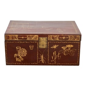 Red & Gold Vintage Chinese Trunk
