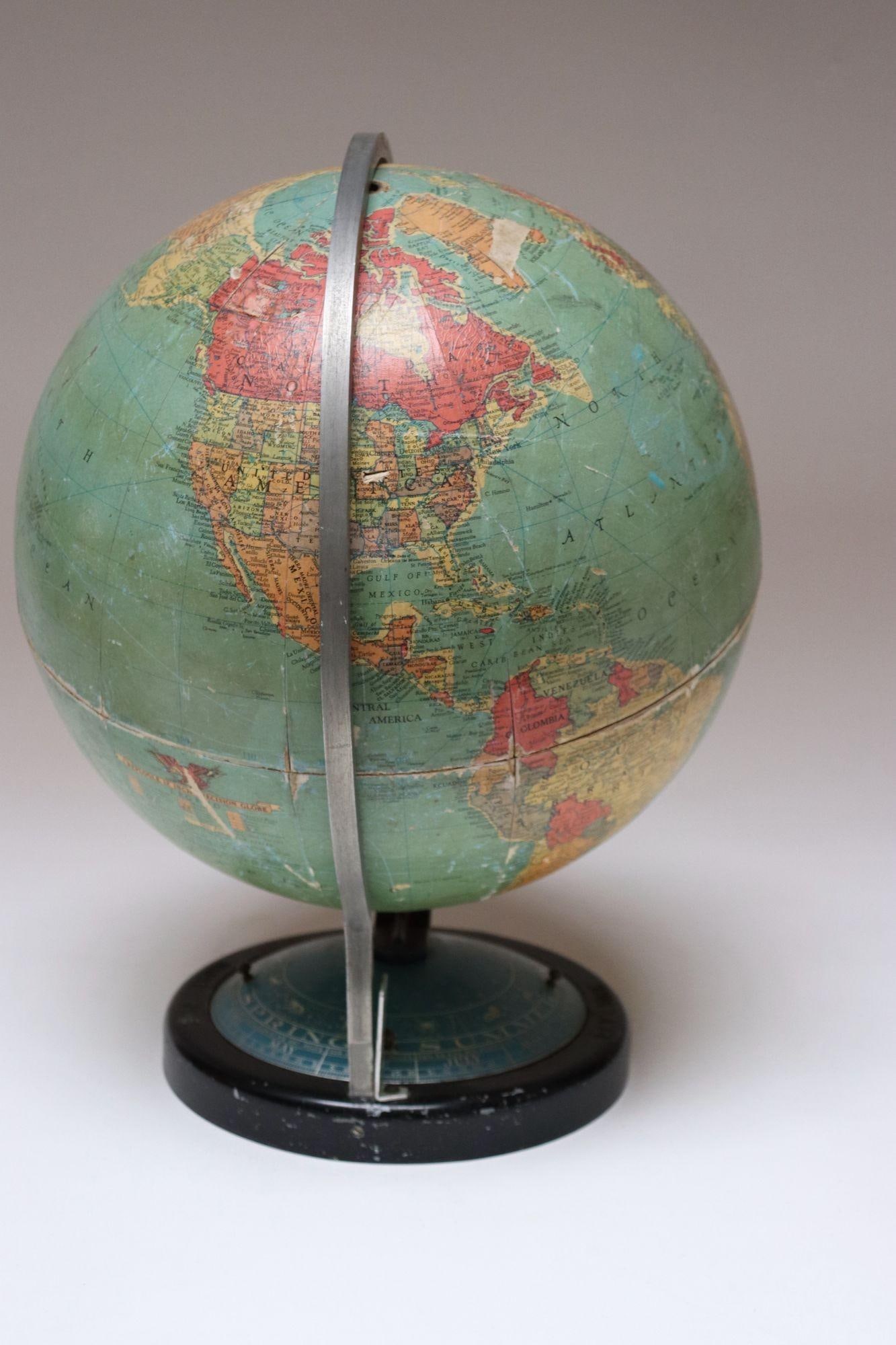 Vintage Replogle Precision Globe With Rotating Zodiac Constellation Base - 4