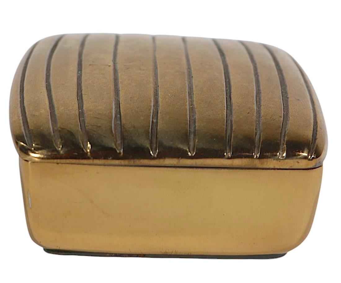 2 Pc Brutalist Mid Century Jenfred Ware Ashtray and Cigarette Box C. 1970's - 3