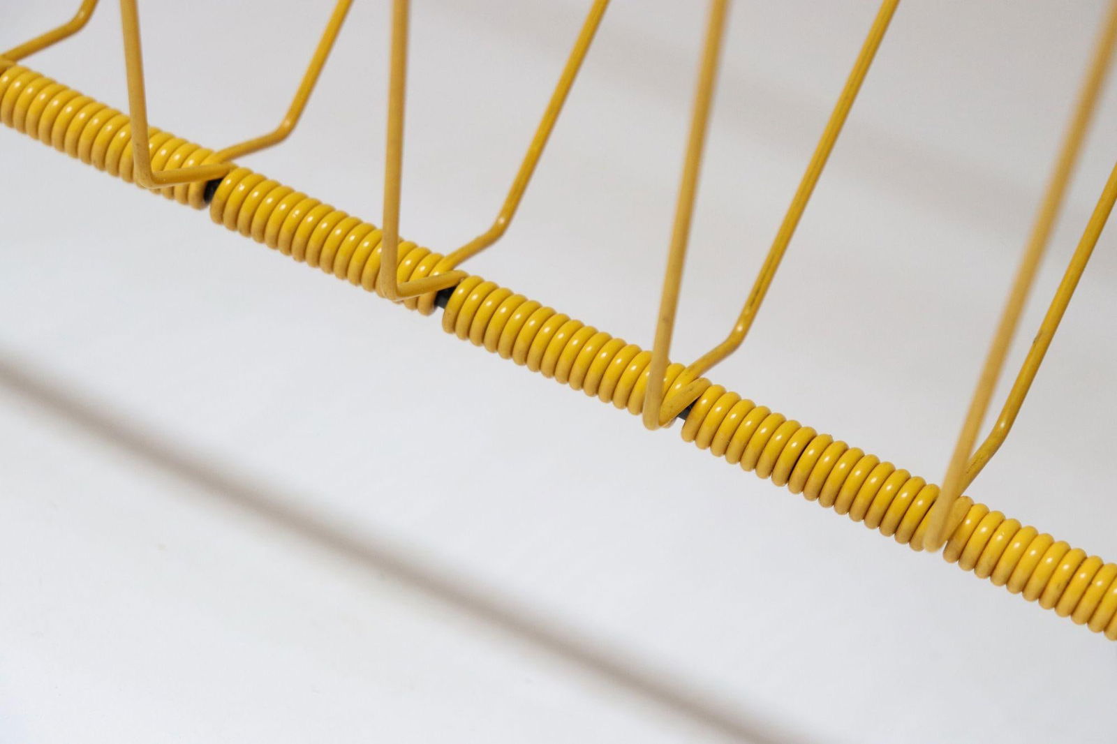 Vintage French Modern Yellow and Black Wire Magazine Rack - 6
