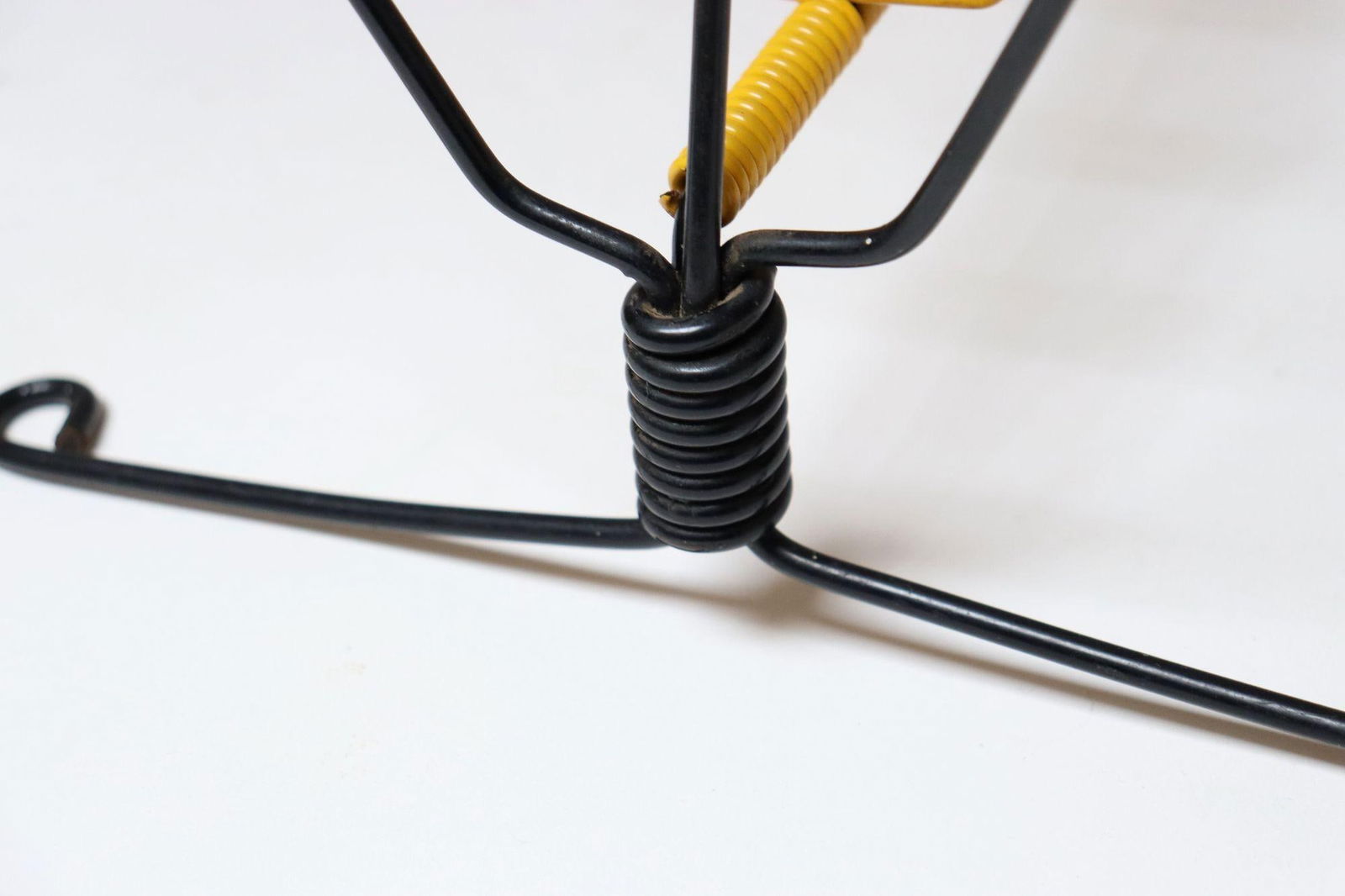 Vintage French Modern Yellow and Black Wire Magazine Rack - 9