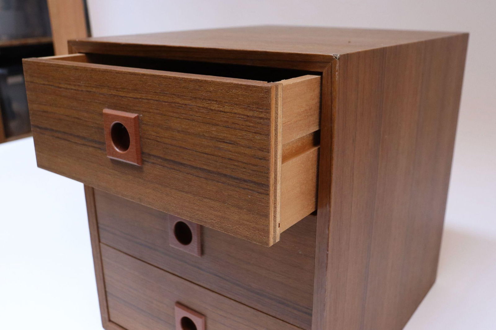 Vintage Japanese Laminated Teak Jewelry Box / Desk Organizer by Shirokiya - 8