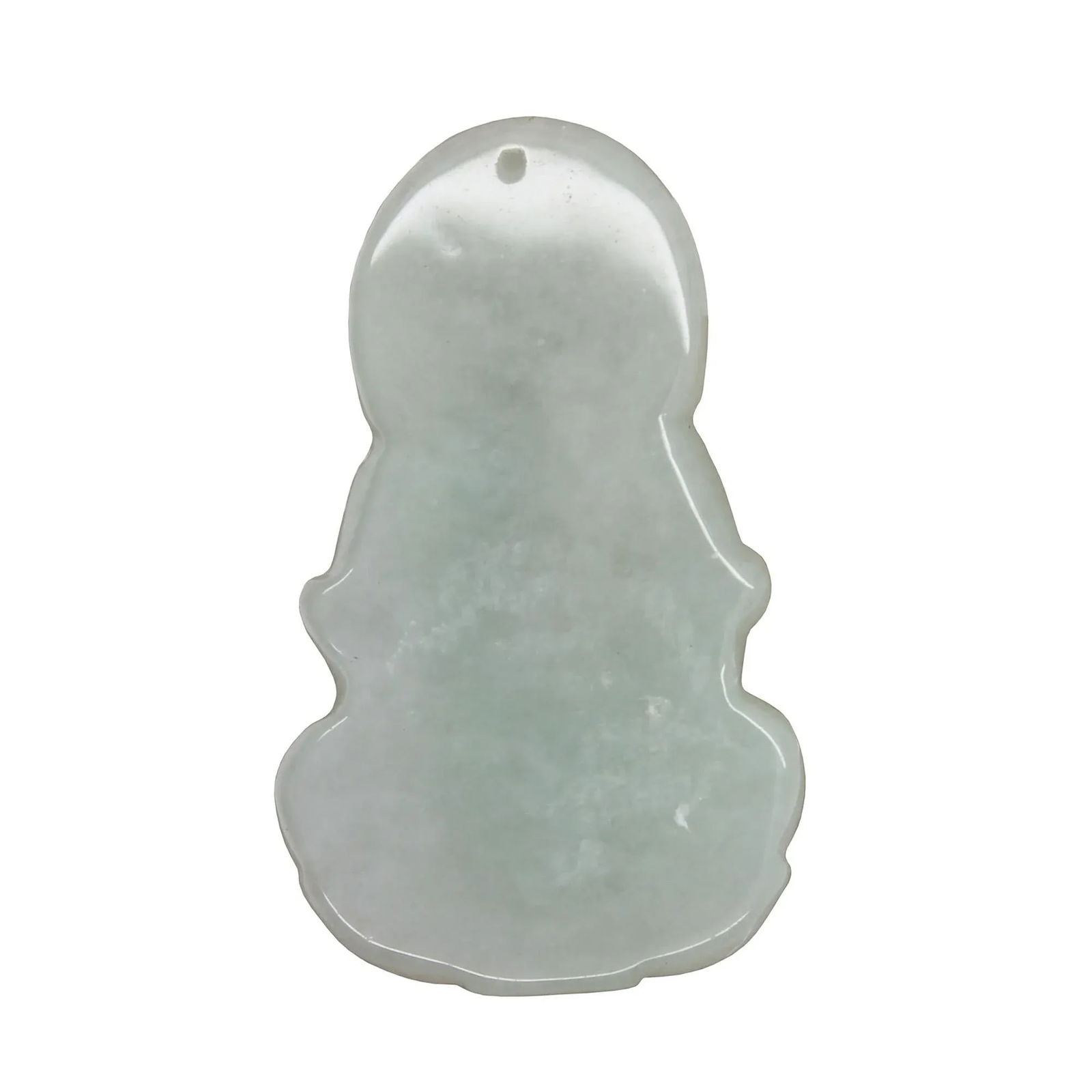 Light Green Sitting Jade Kwan Yin - Bodhisattva - Goddess of Mercy Jade Pendant - 4