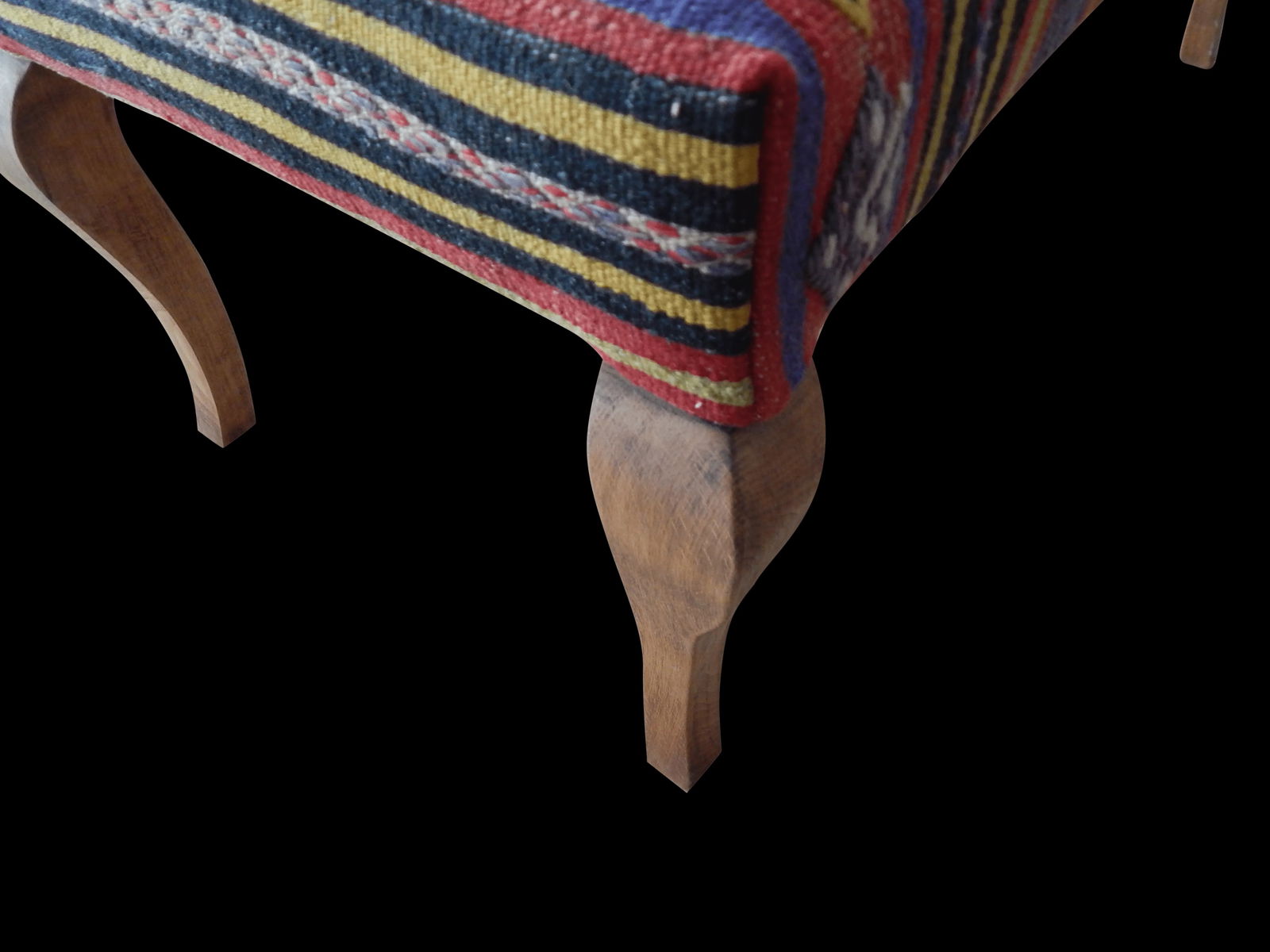 Turkish Kilim Handmade Bench & Ottomans - Set of 4 - 6