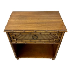 Drexel Faux Bamboo One Drawer Nightstand