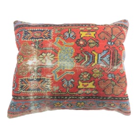 Large Worn Antique Rug Pillow