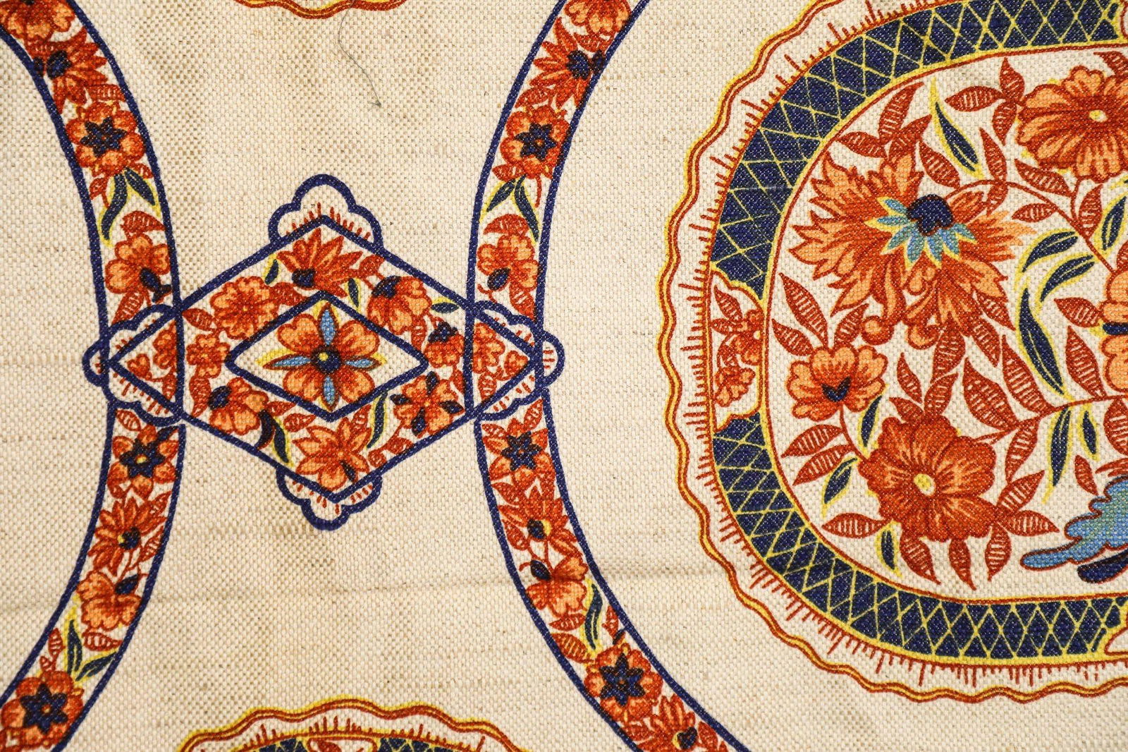 Franciscan Fabrics San Francisco Hand Block Print Textile Fabric 1970s - 10