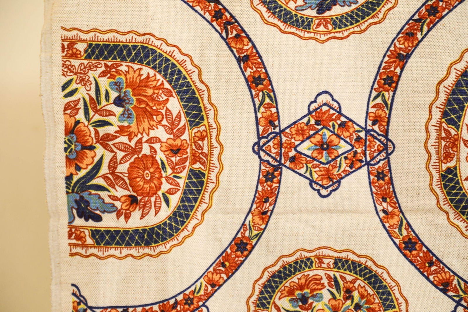 Franciscan Fabrics San Francisco Hand Block Print Textile Fabric 1970s - 11