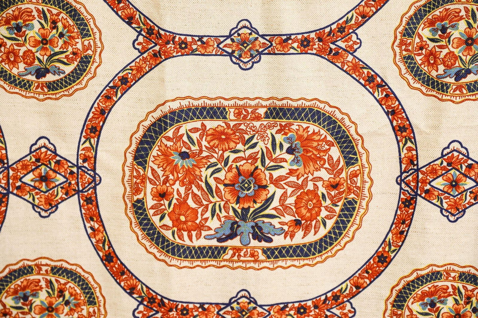 Franciscan Fabrics San Francisco Hand Block Print Textile Fabric 1970s - 12