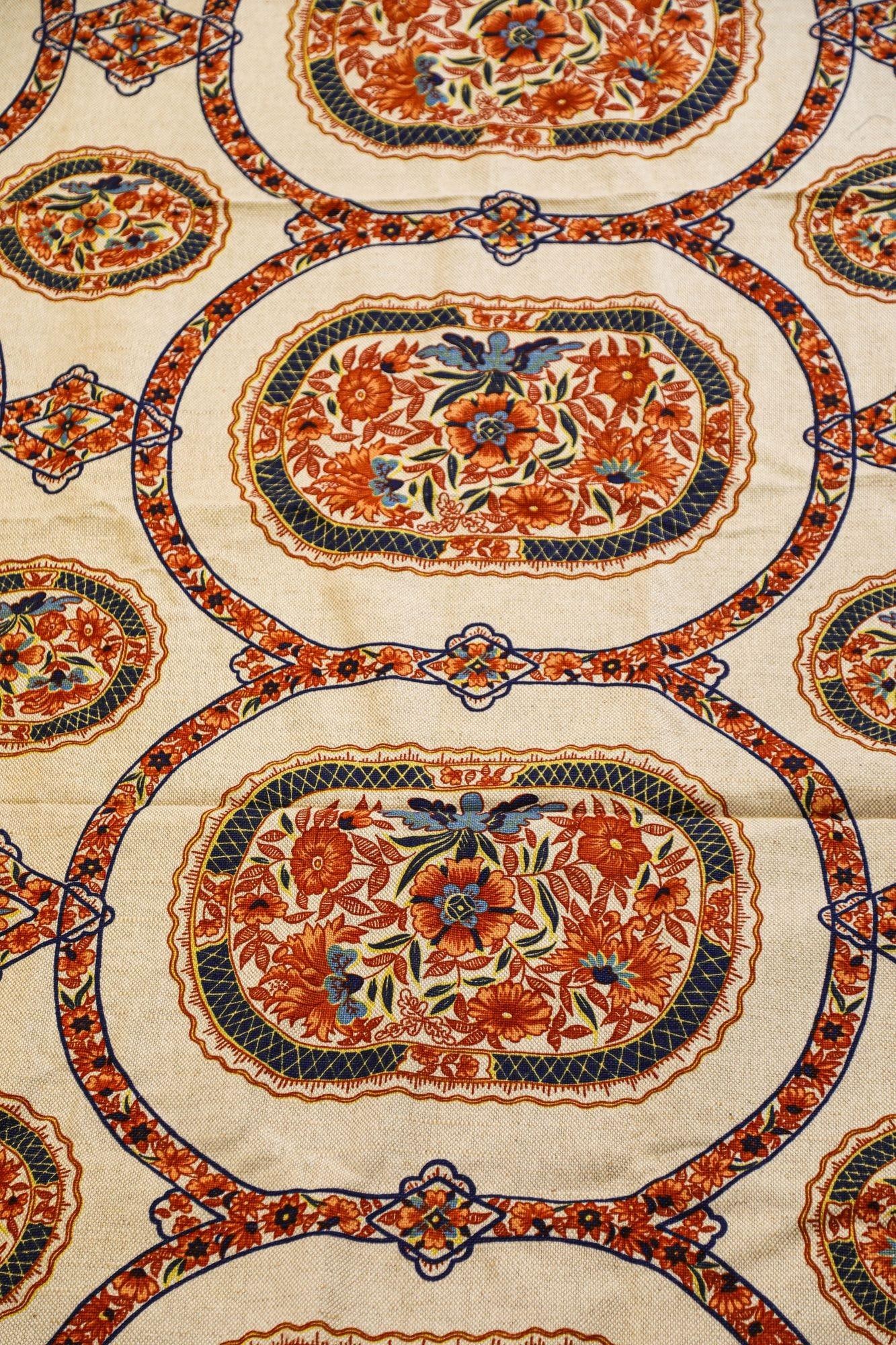 Franciscan Fabrics San Francisco Hand Block Print Textile Fabric 1970s - 5