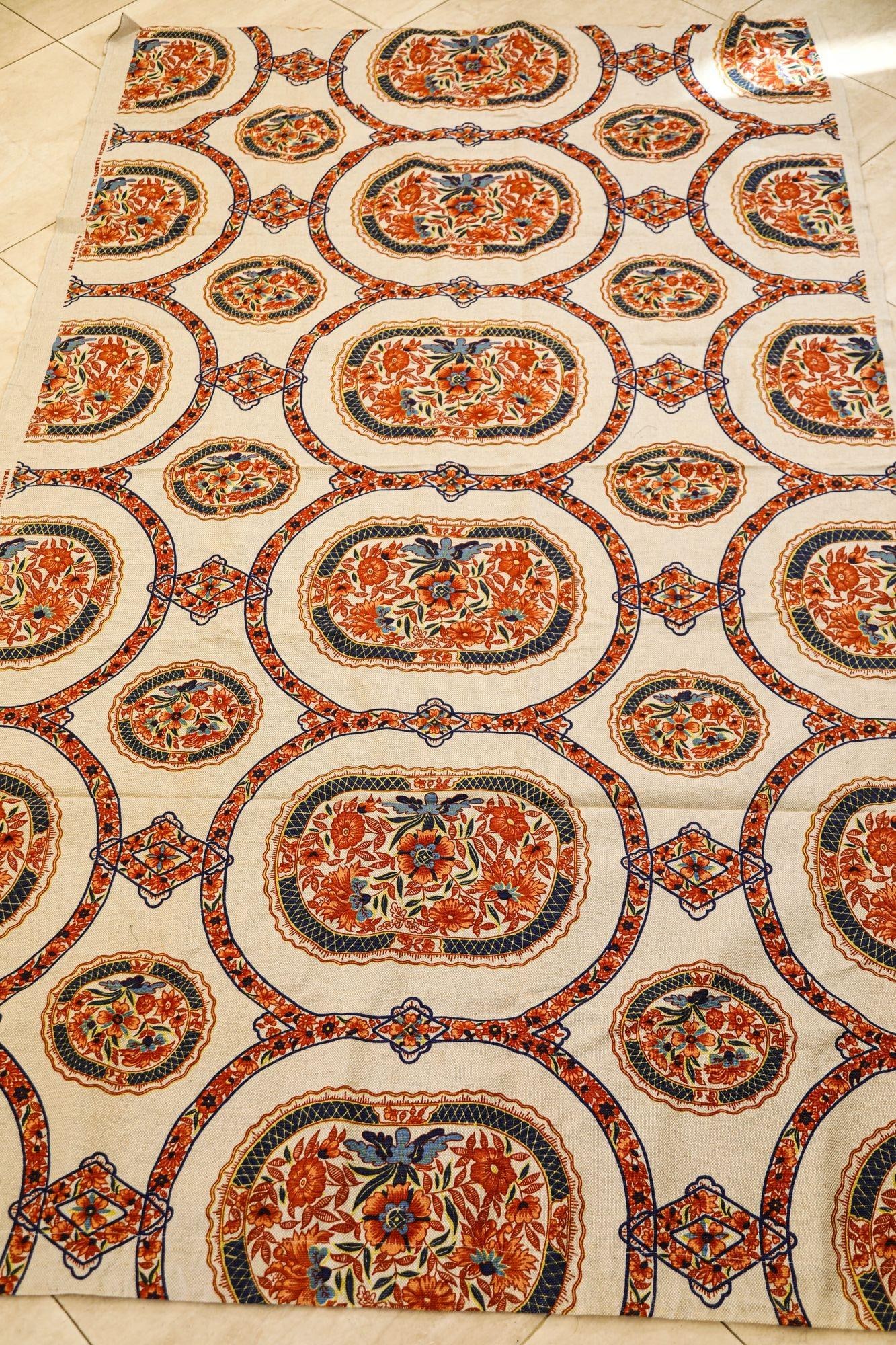 Franciscan Fabrics San Francisco Hand Block Print Textile Fabric 1970s - 6