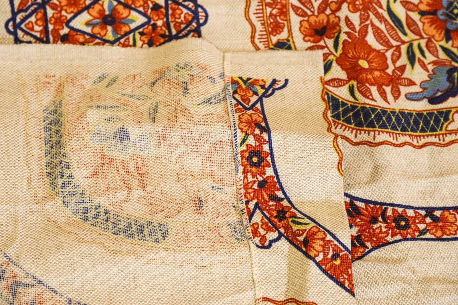 Franciscan Fabrics San Francisco Hand Block Print Textile Fabric 1970s - 7