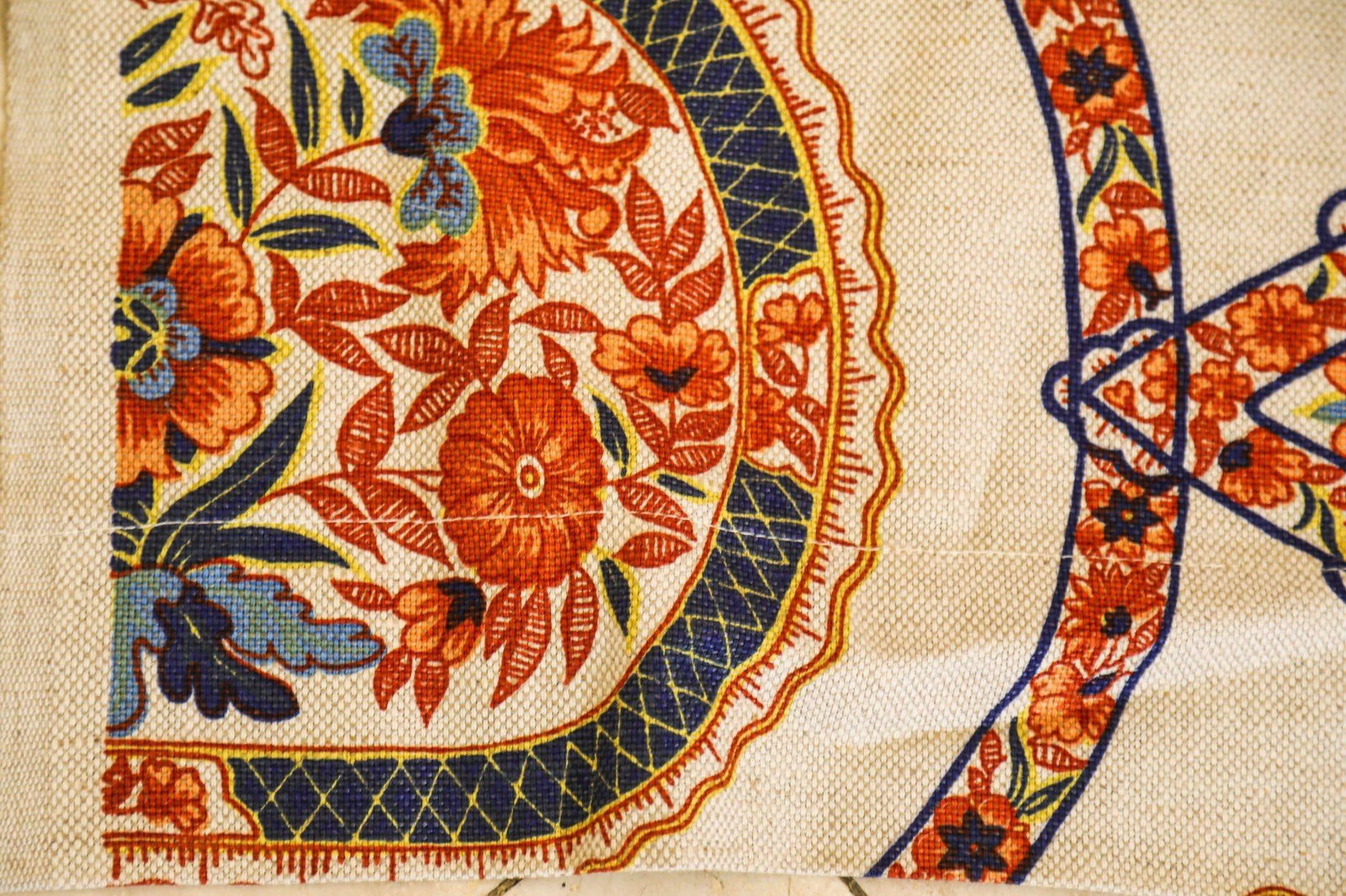 Franciscan Fabrics San Francisco Hand Block Print Textile Fabric 1970s - 8