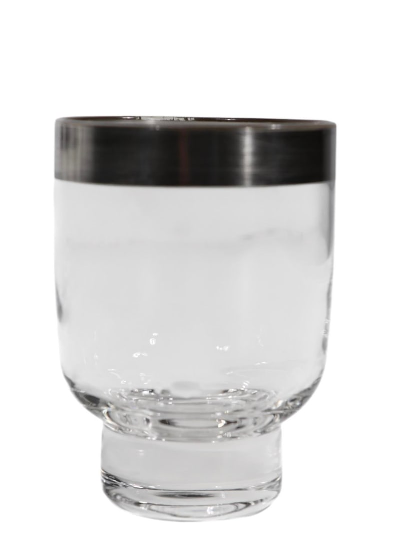 Four Mid Century Silver Rim Glasses After Dorothy Thorpe - 3