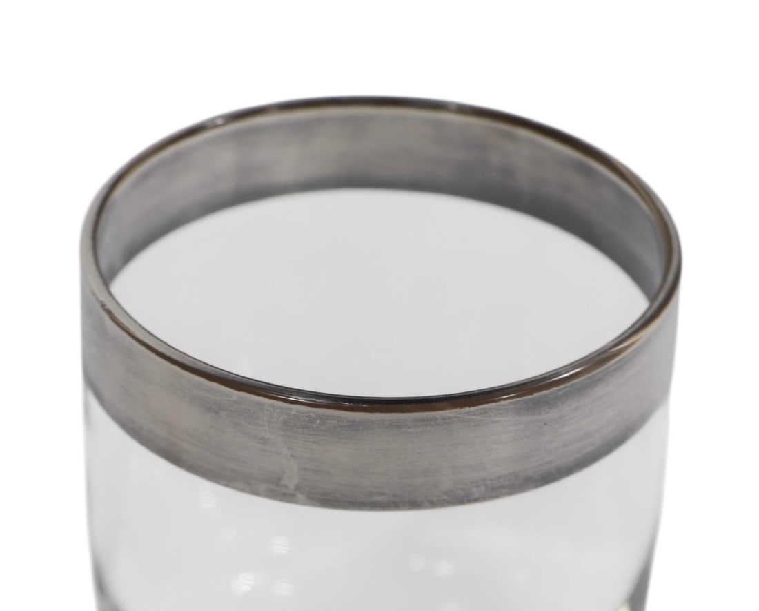 Four Mid Century Silver Rim Glasses After Dorothy Thorpe - 5