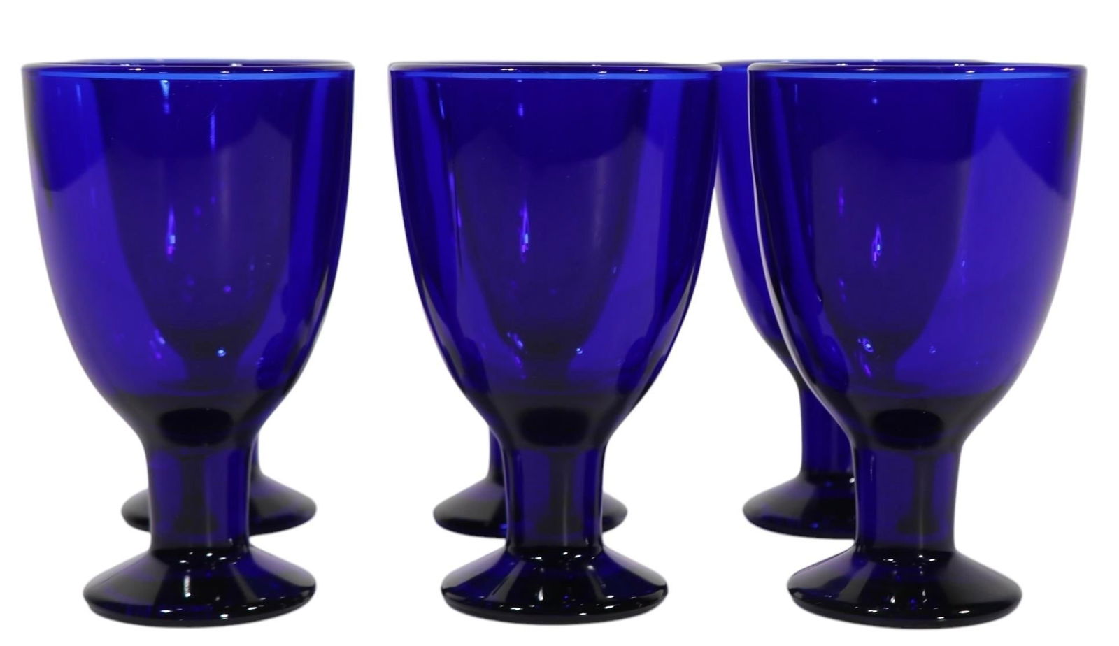 Set of Six Iittala Verna Cobalt Wine Glasses by Kertu Nurminen Made in Finland C 1960's - 2
