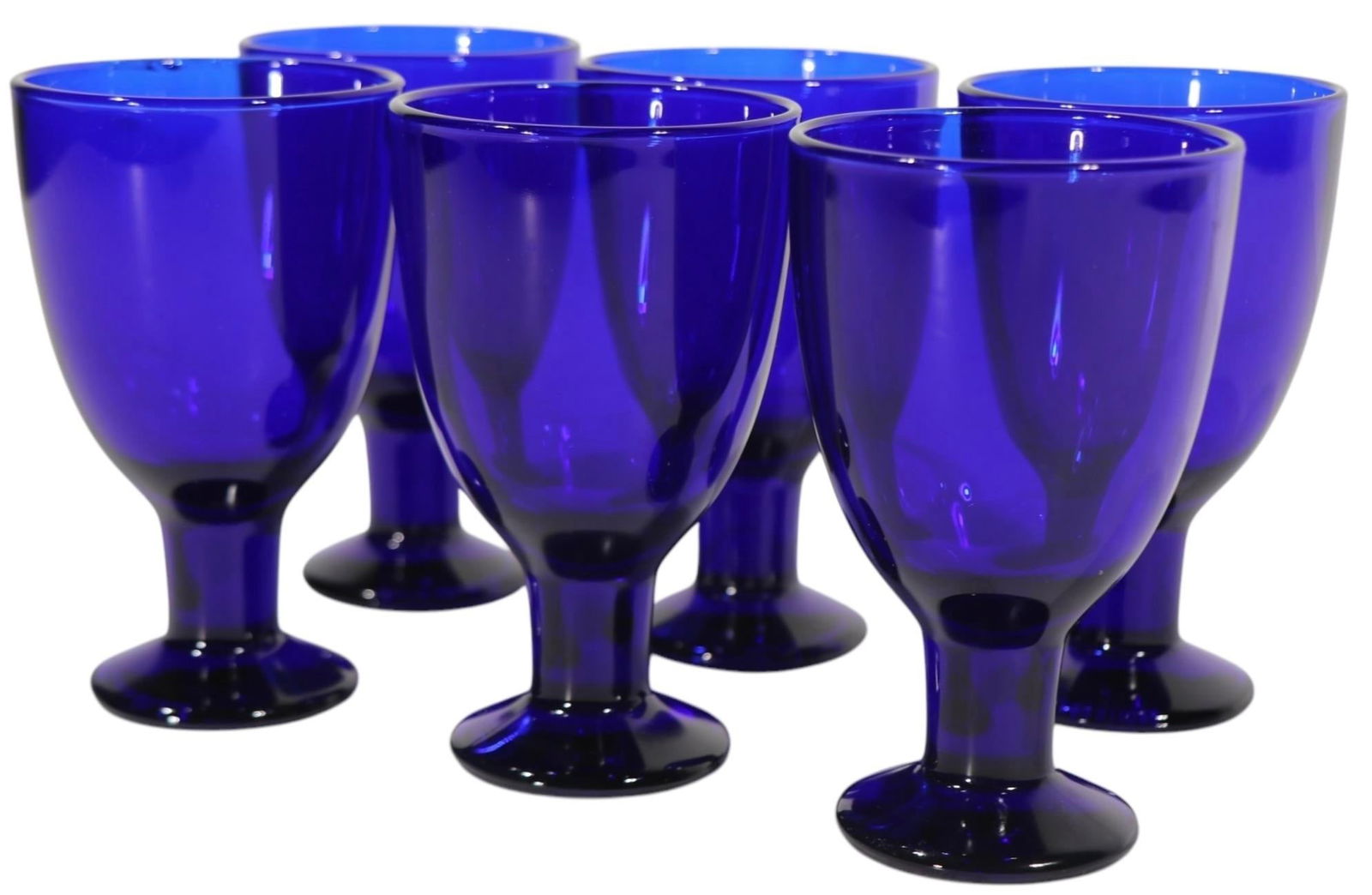 Set of Six Iittala Verna Cobalt Wine Glasses by Kertu Nurminen Made in Finland C 1960's - 4