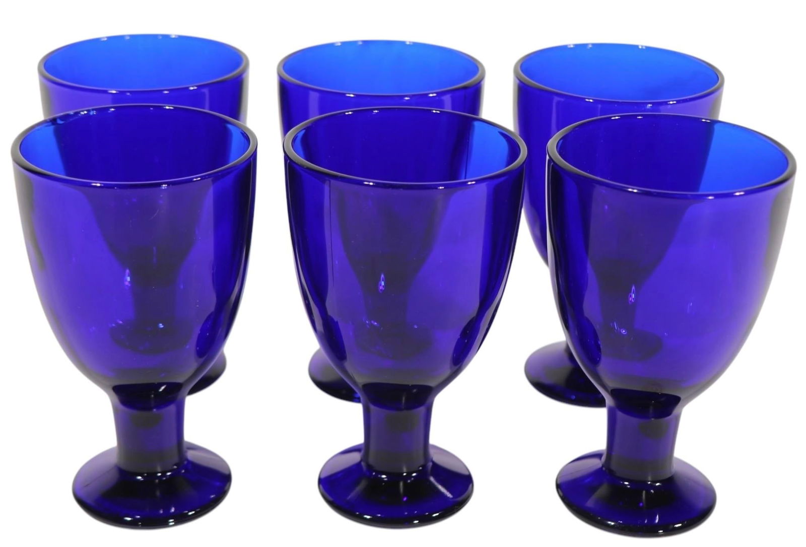 Set of Six Iittala Verna Cobalt Wine Glasses by Kertu Nurminen Made in Finland C 1960's - 5