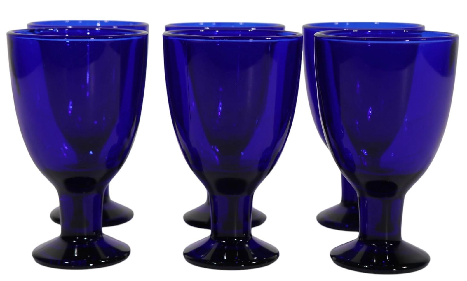 Set of Six Iittala Verna Cobalt Wine Glasses by Kertu Nurminen Made in Finland C 1960's - 7