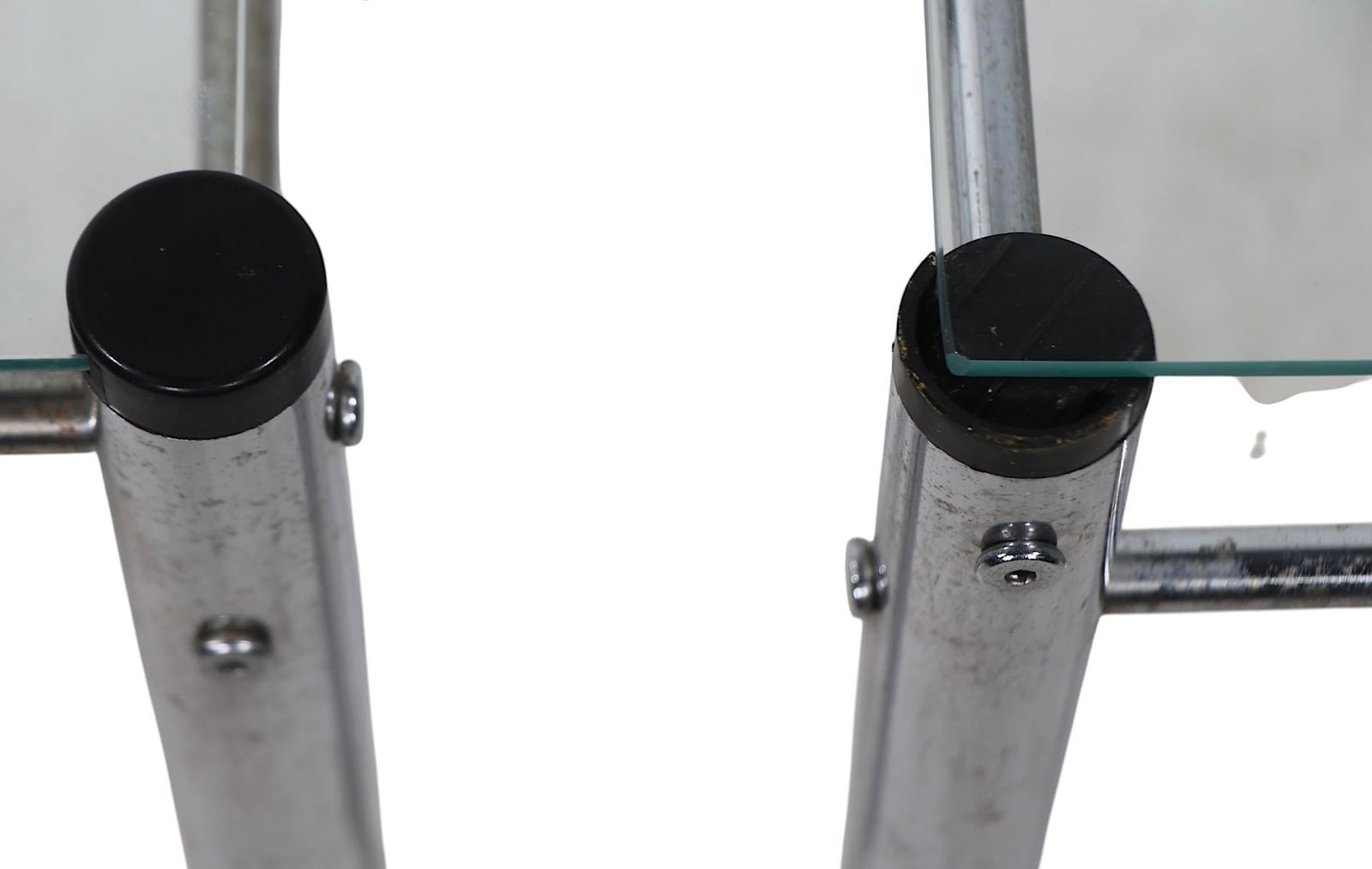 Pr. 70's Chrome and Glass End Tables After Baughman - 5