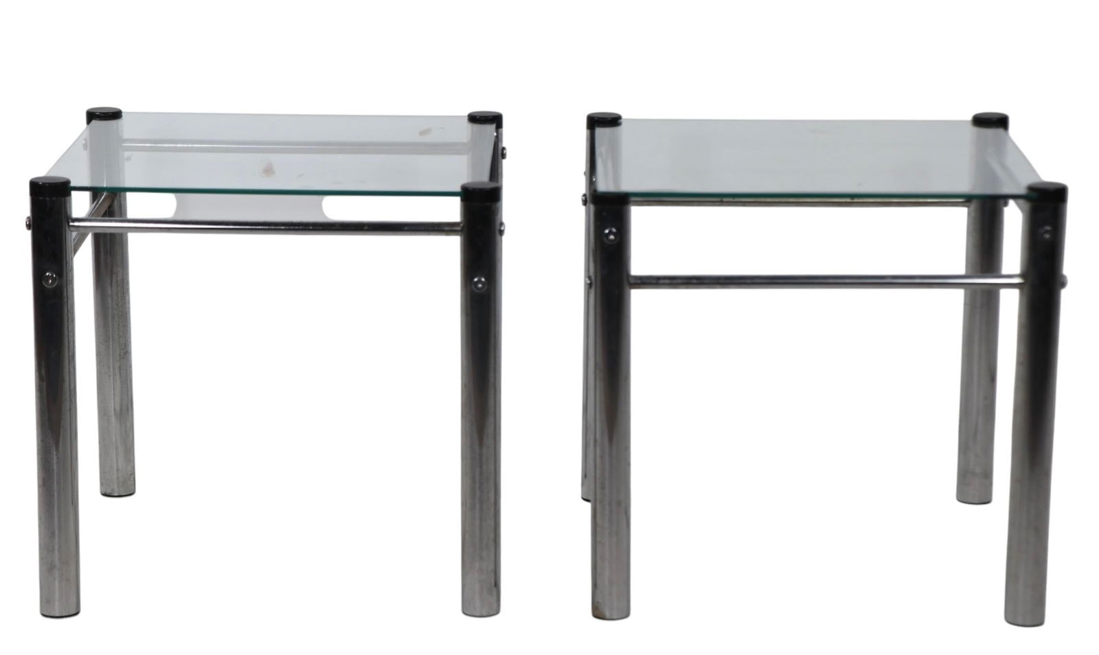 Pr. 70's Chrome and Glass End Tables After Baughman - 8
