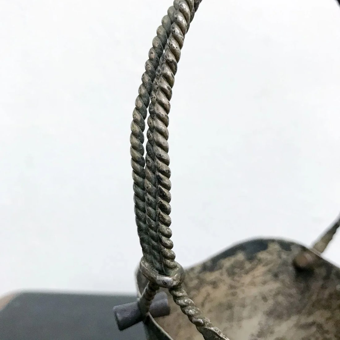 1960s Taxco Patinated Silverplate Heart Basket Mexico - 6