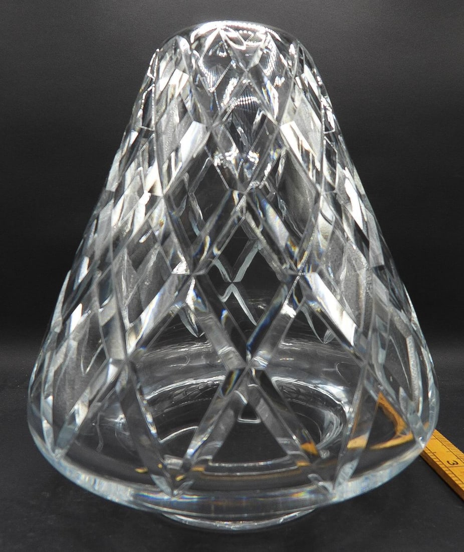 1970s Cut Crystal Waterford Comeragh Table Lamp Bell Shaped Replacement Shade, Unmarked - 2