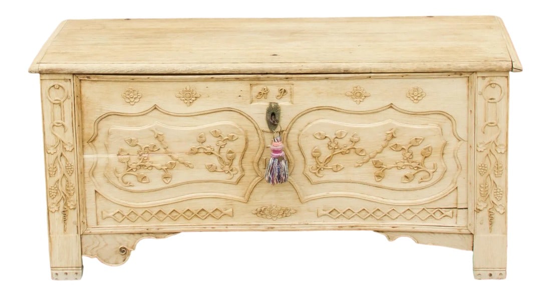 18th Century Bleached French Oak Coffer (1 of 13)