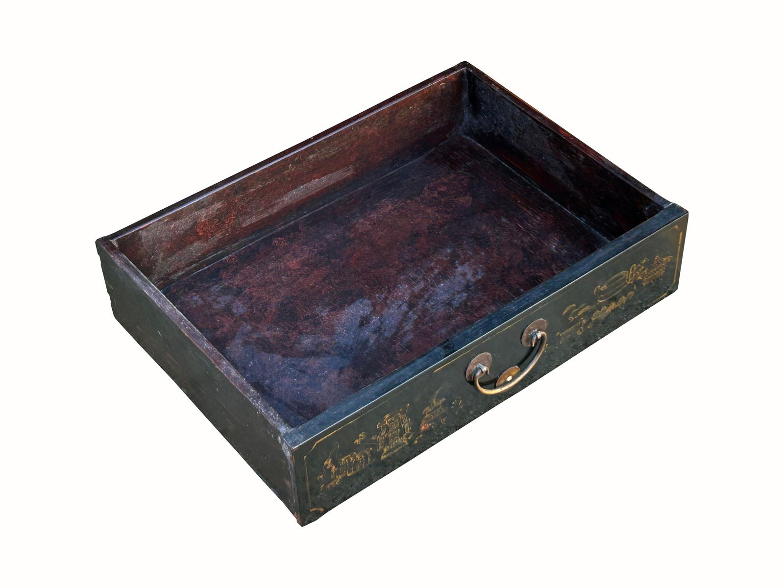 Vintage Chinese Black Golden Scenery Storage Armoire Wardrobe Cabinet - 7