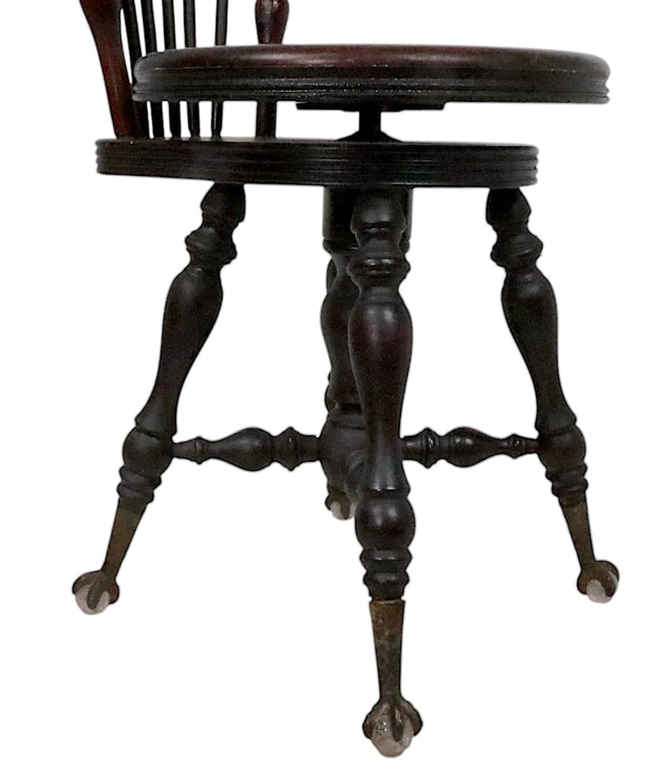 Victorian Highback Piano Organ Stool - 2