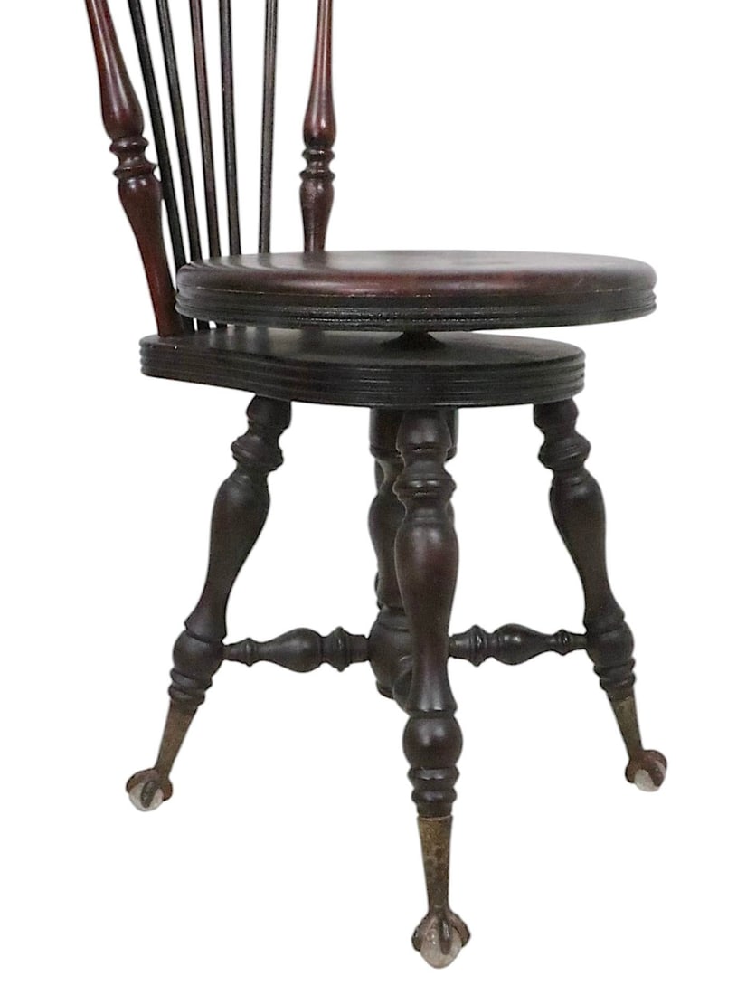 Victorian Highback Piano Organ Stool - 4