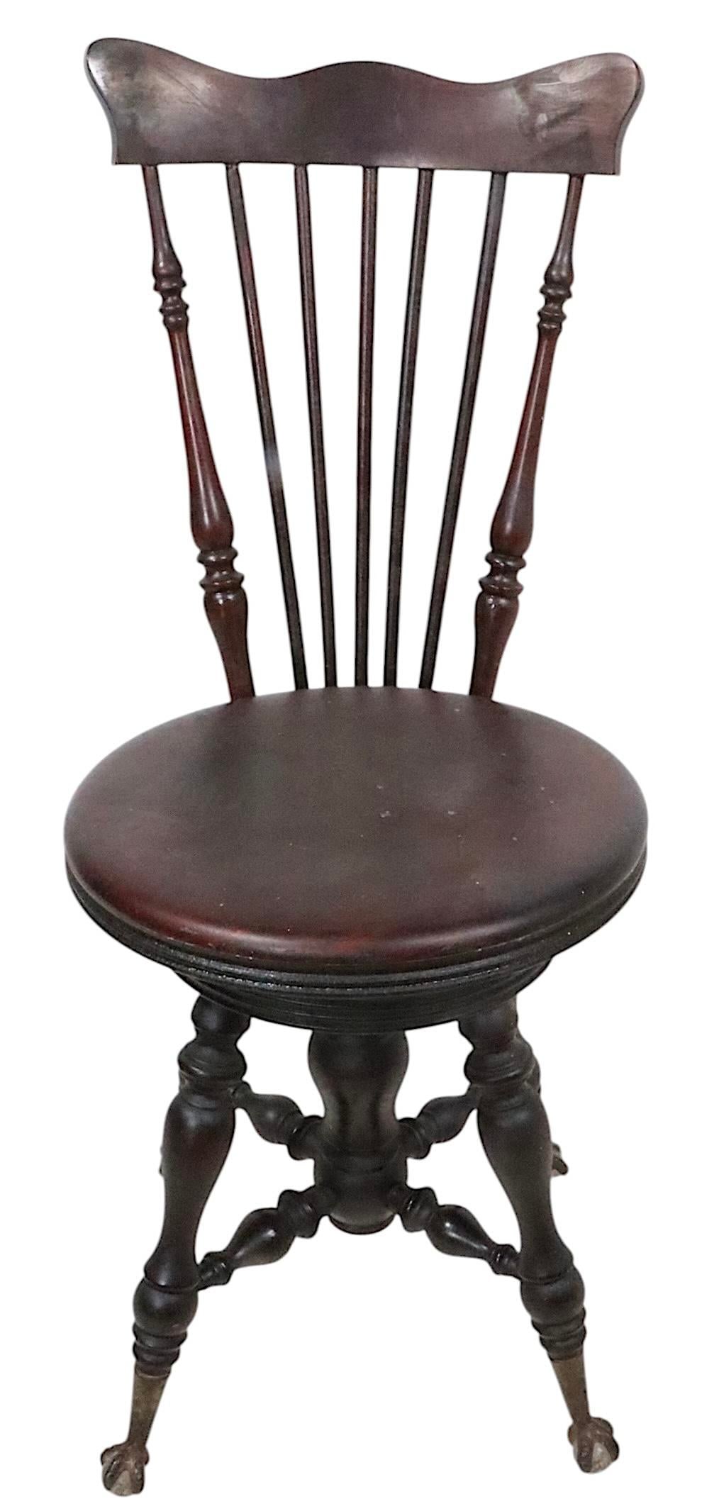 Victorian Highback Piano Organ Stool - 6