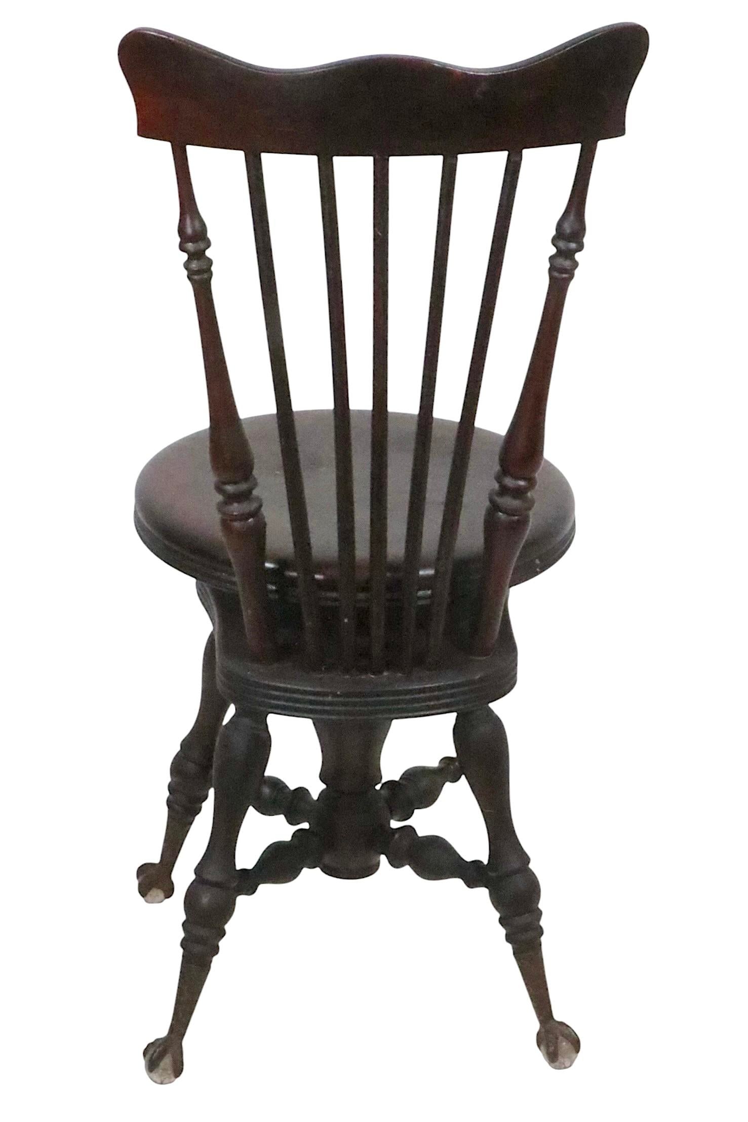 Victorian Highback Piano Organ Stool - 8