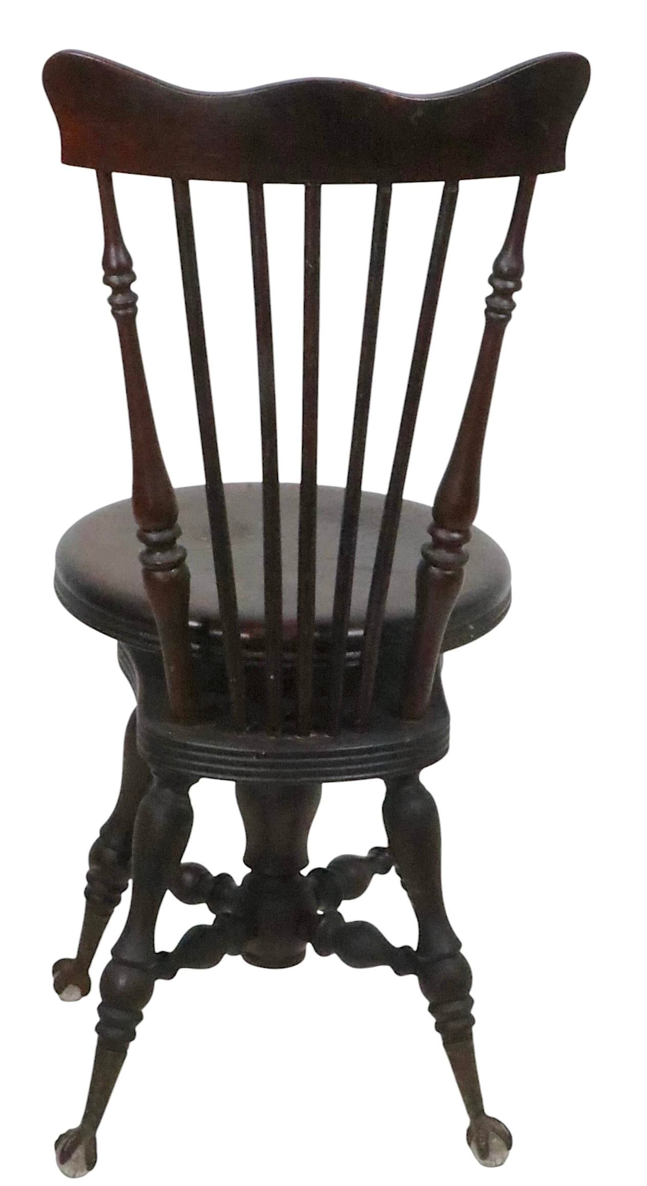 Victorian Highback Piano Organ Stool - 9