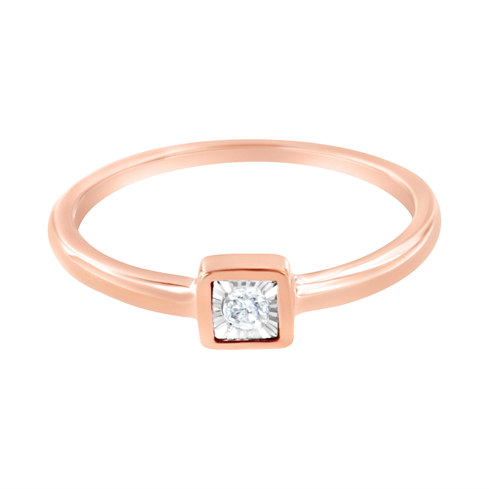 14K Rose Gold Plated .925 Sterling Silver 1/20 cttw Miracle Set Diamond Promise Ring (J-K Color, I1- - 3