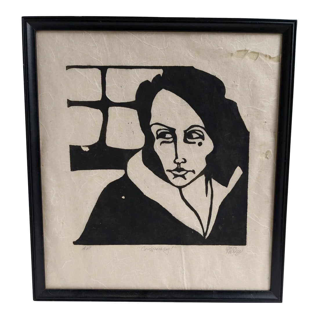 Conspiracy – 1972 Signed Woodblock Print, Framed (1 of 12)