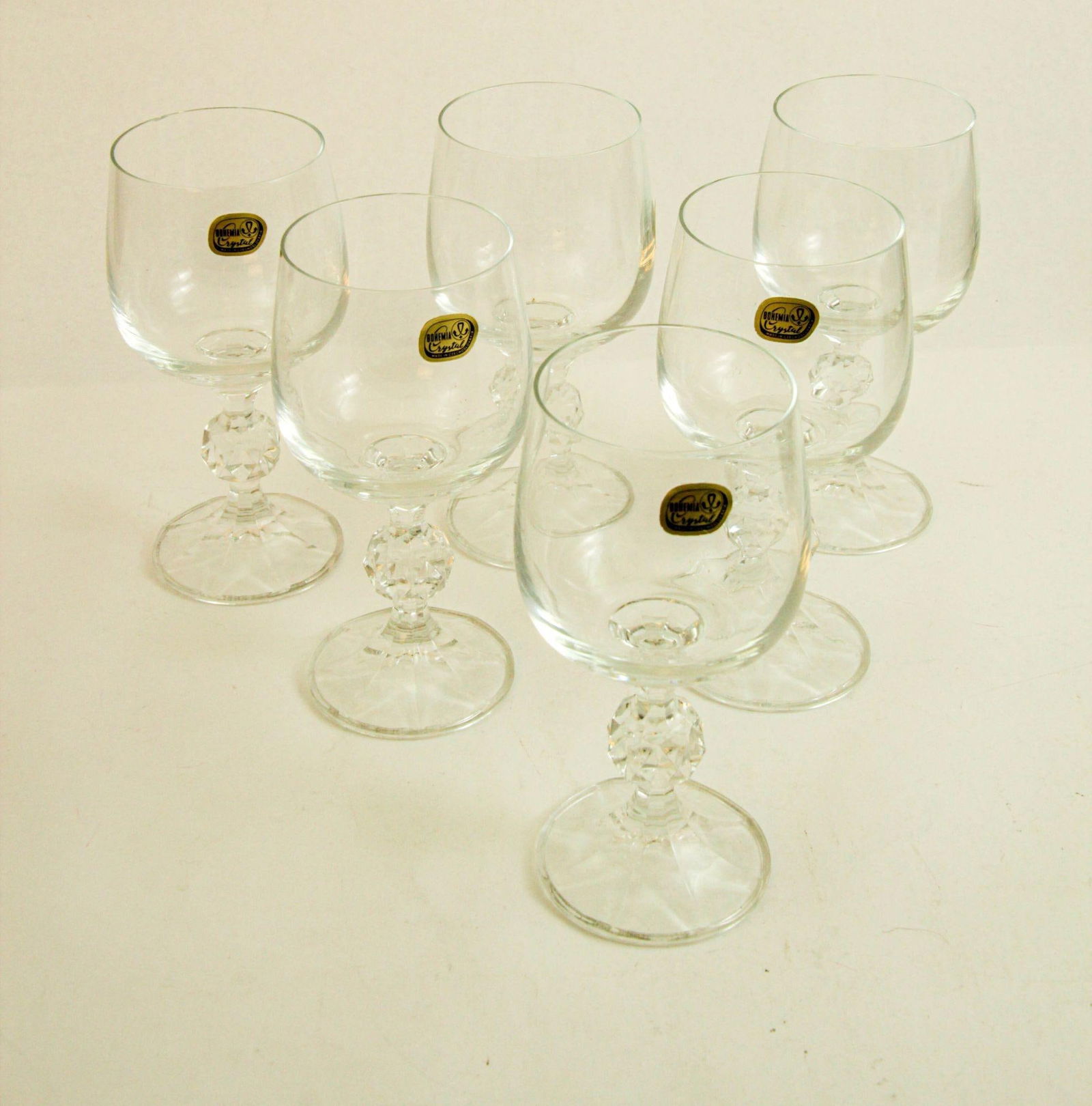 Claudia Bohemia Stem Crystal Wine Glasses Set of 6 in Box - 10