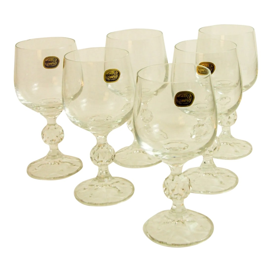 Claudia Bohemia Stem Crystal Wine Glasses Set of 6 in Box (1 of 10)