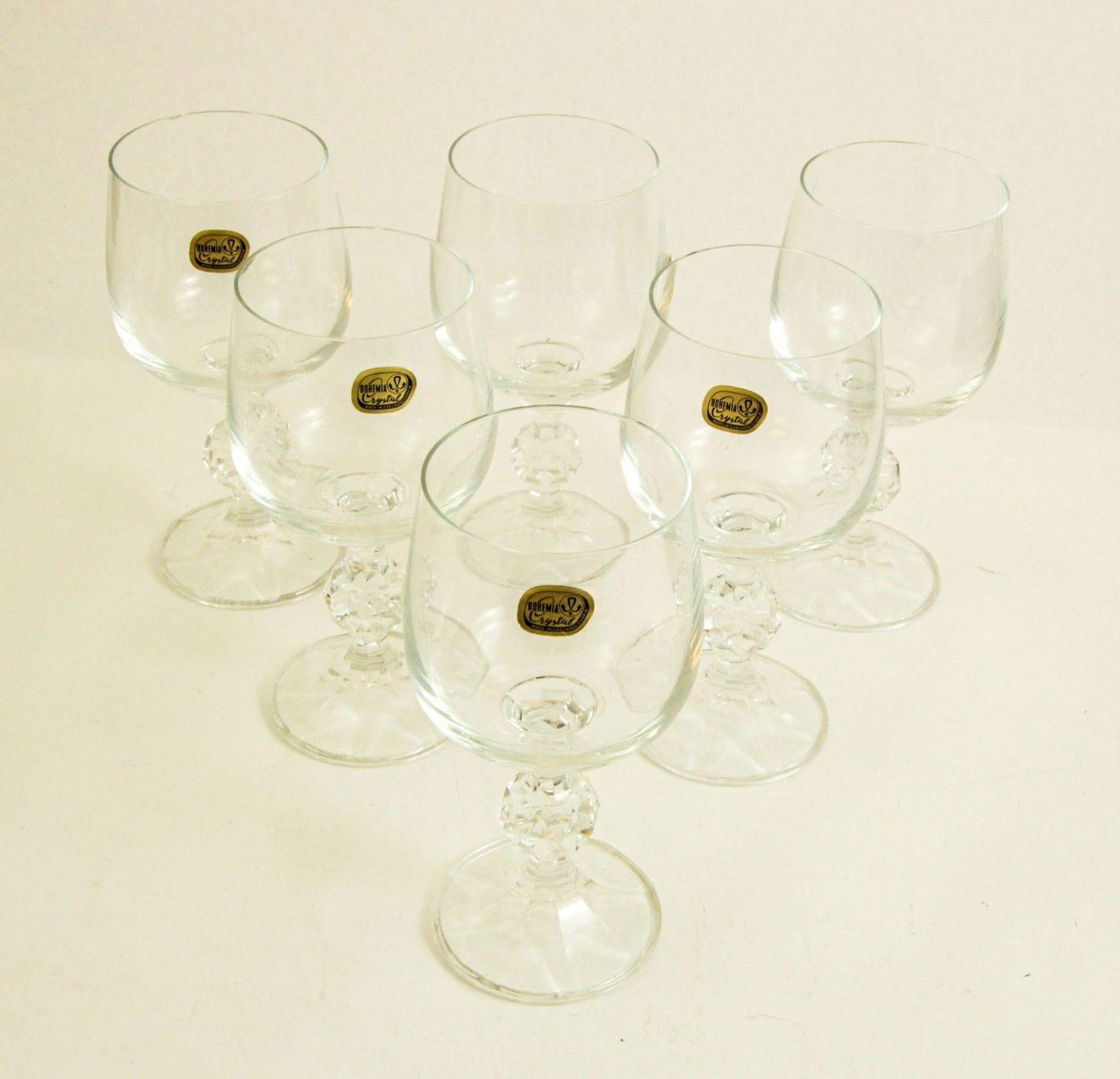 Claudia Bohemia Stem Crystal Wine Glasses Set of 6 in Box - 6