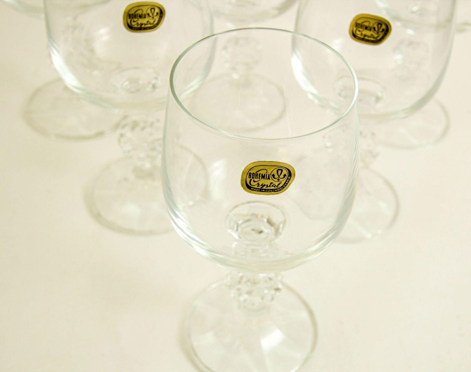 Claudia Bohemia Stem Crystal Wine Glasses Set of 6 in Box - 7