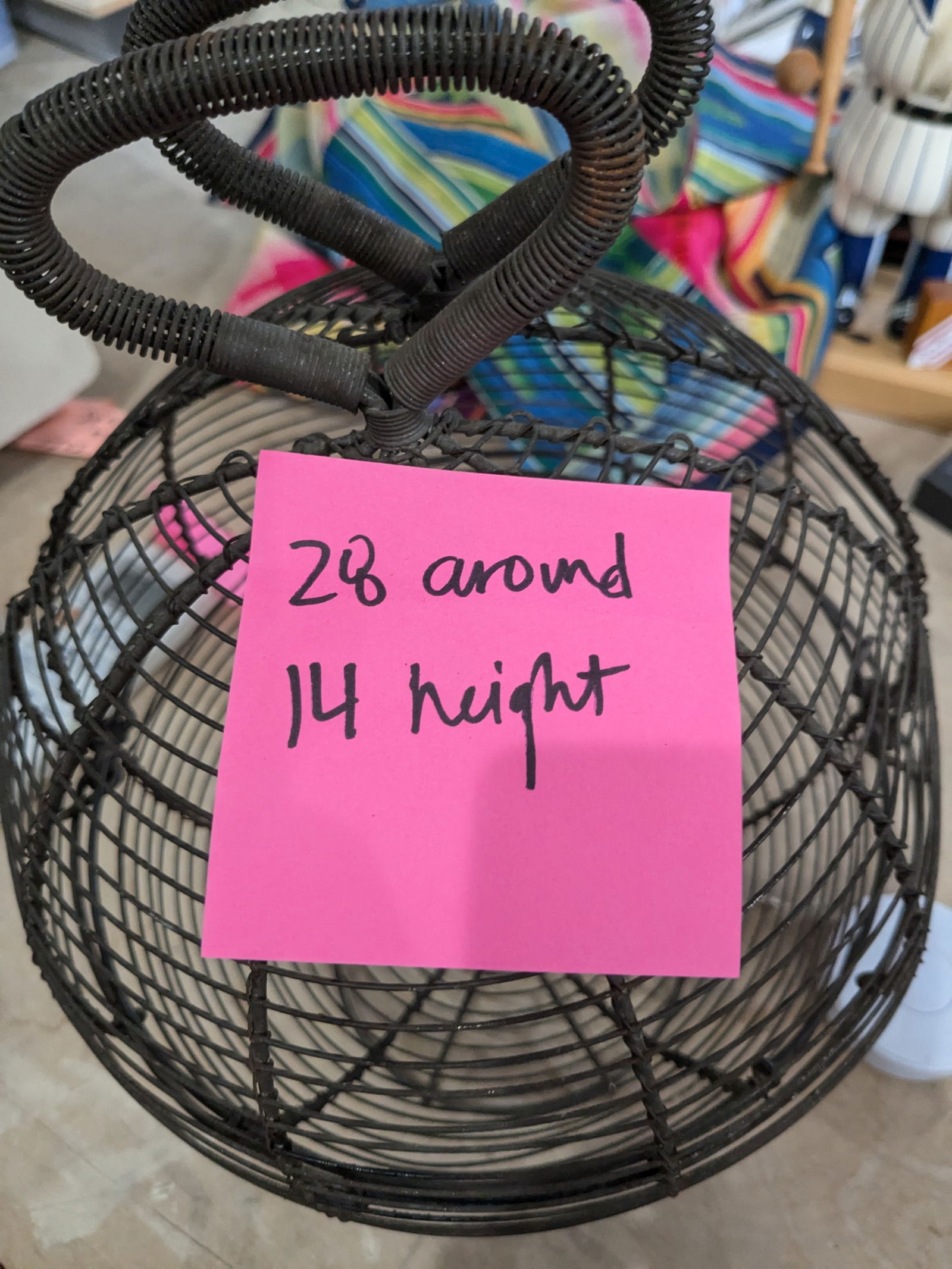 Antique French Primitive Wire Egg Basket / Lettuce Dryer - 10