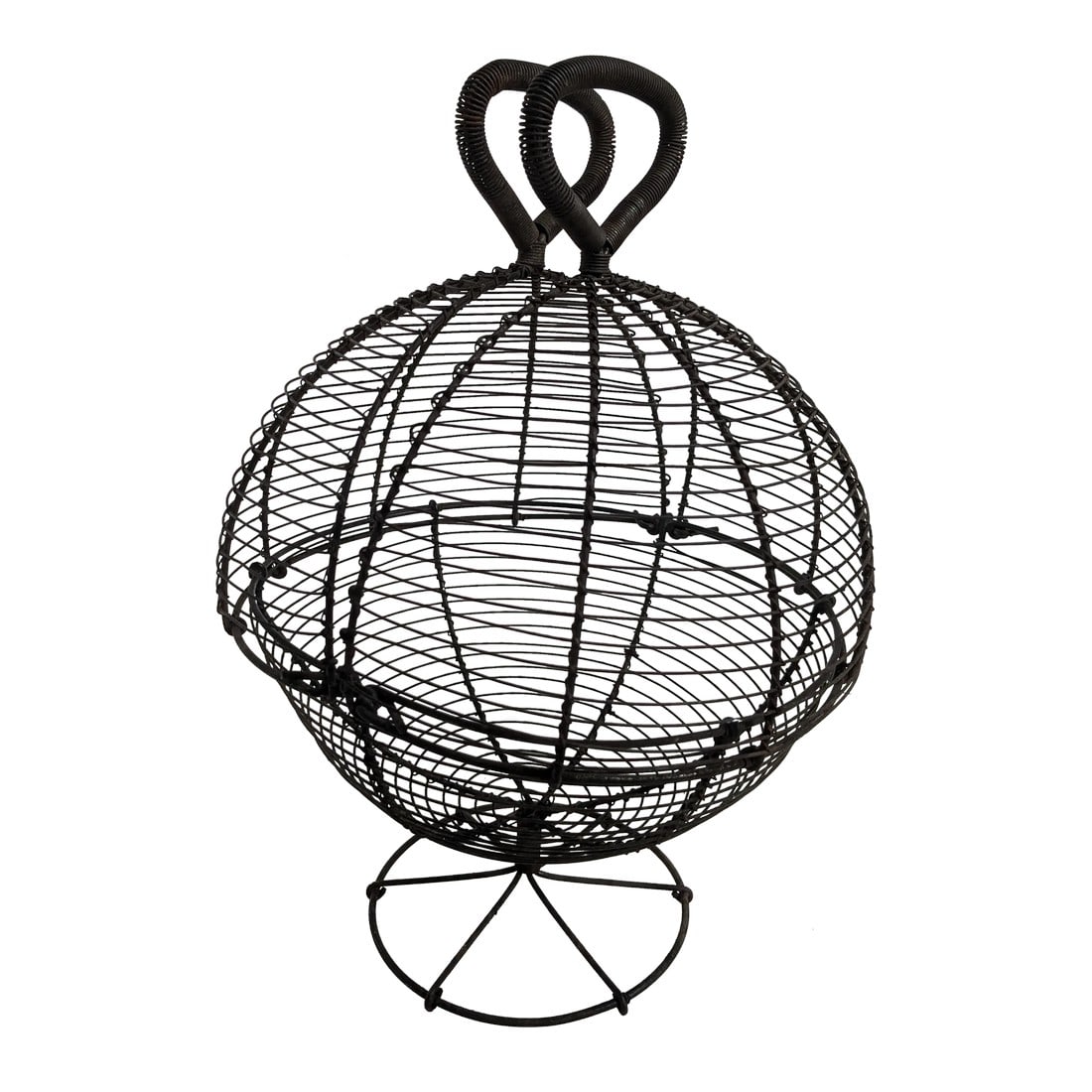 Antique French Primitive Wire Egg Basket / Lettuce Dryer: Antique French Primitive Wire Egg Basket / Lettuce Dryer Bring rustic charm and vintage character to your home with this beautifully weathered French wire basket. Once used to collect eggs or dry