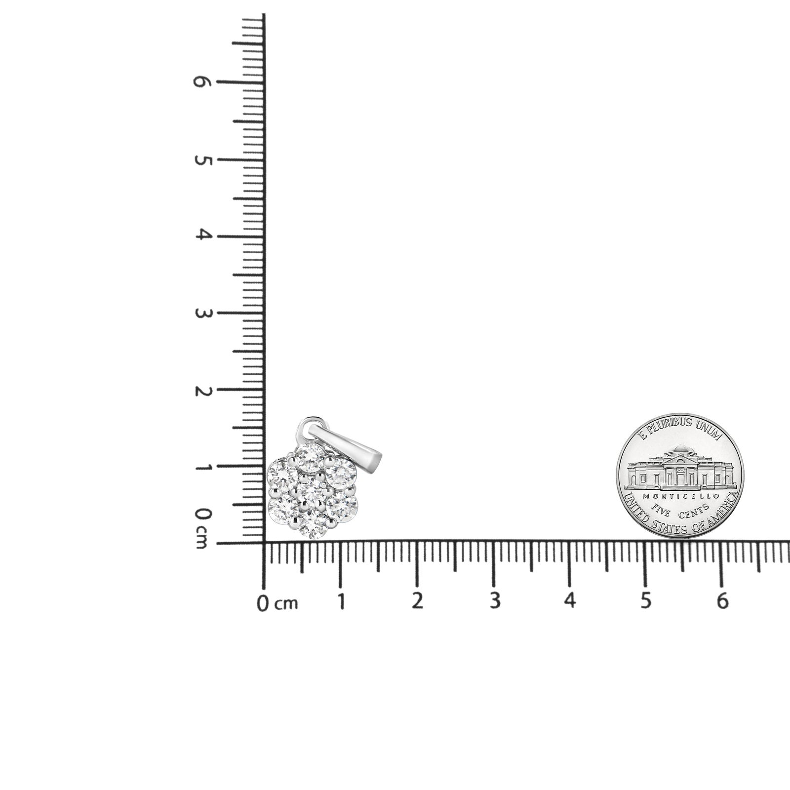 .925 Sterling Silver 1/2 Cttw Lab Grown Diamond 7 Stone Floral Cluster 18" Pendant Necklace (F-G Col - 5