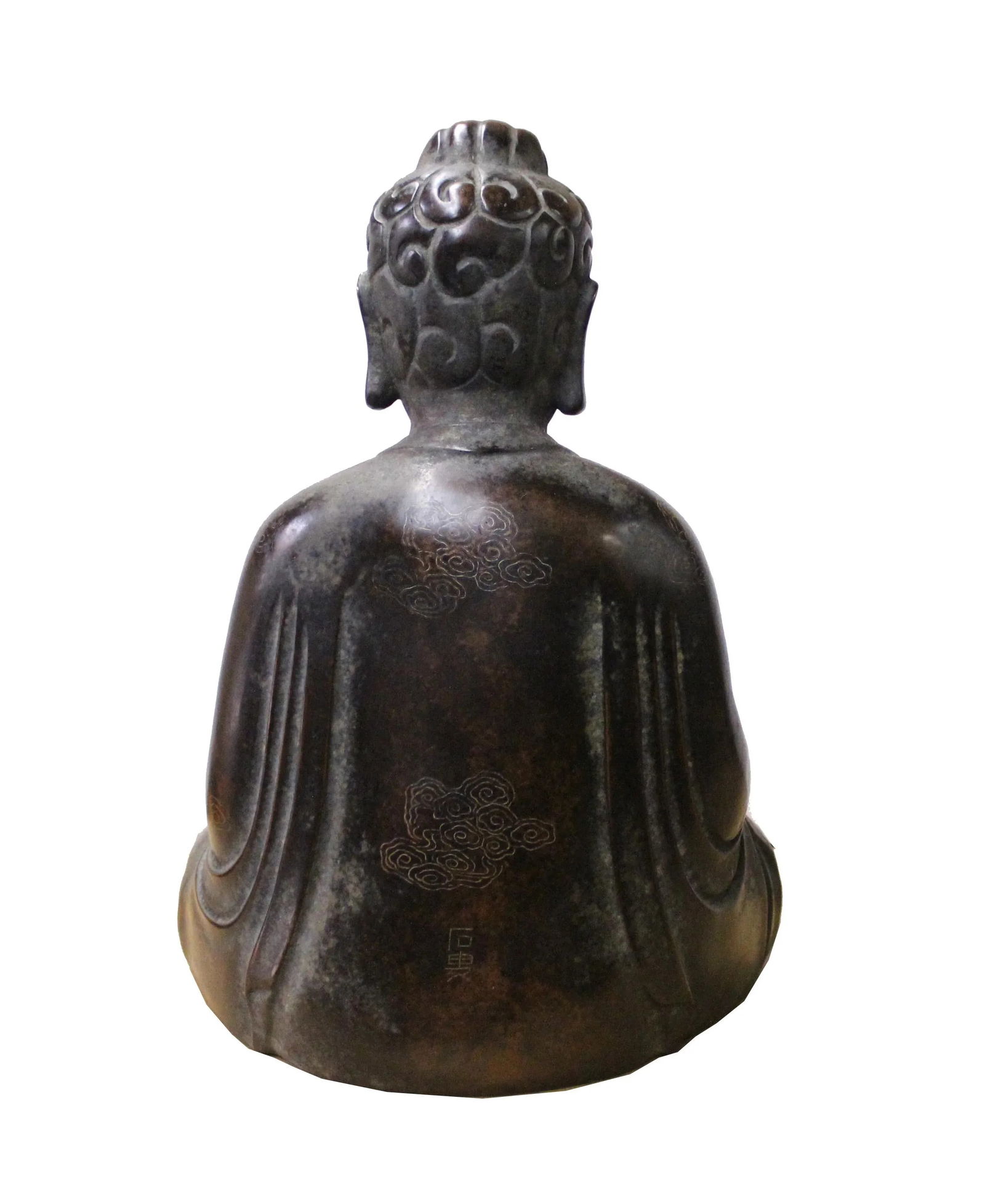 Handmade Bronze Finish Decent Look Sitting Buddha Statue - 7