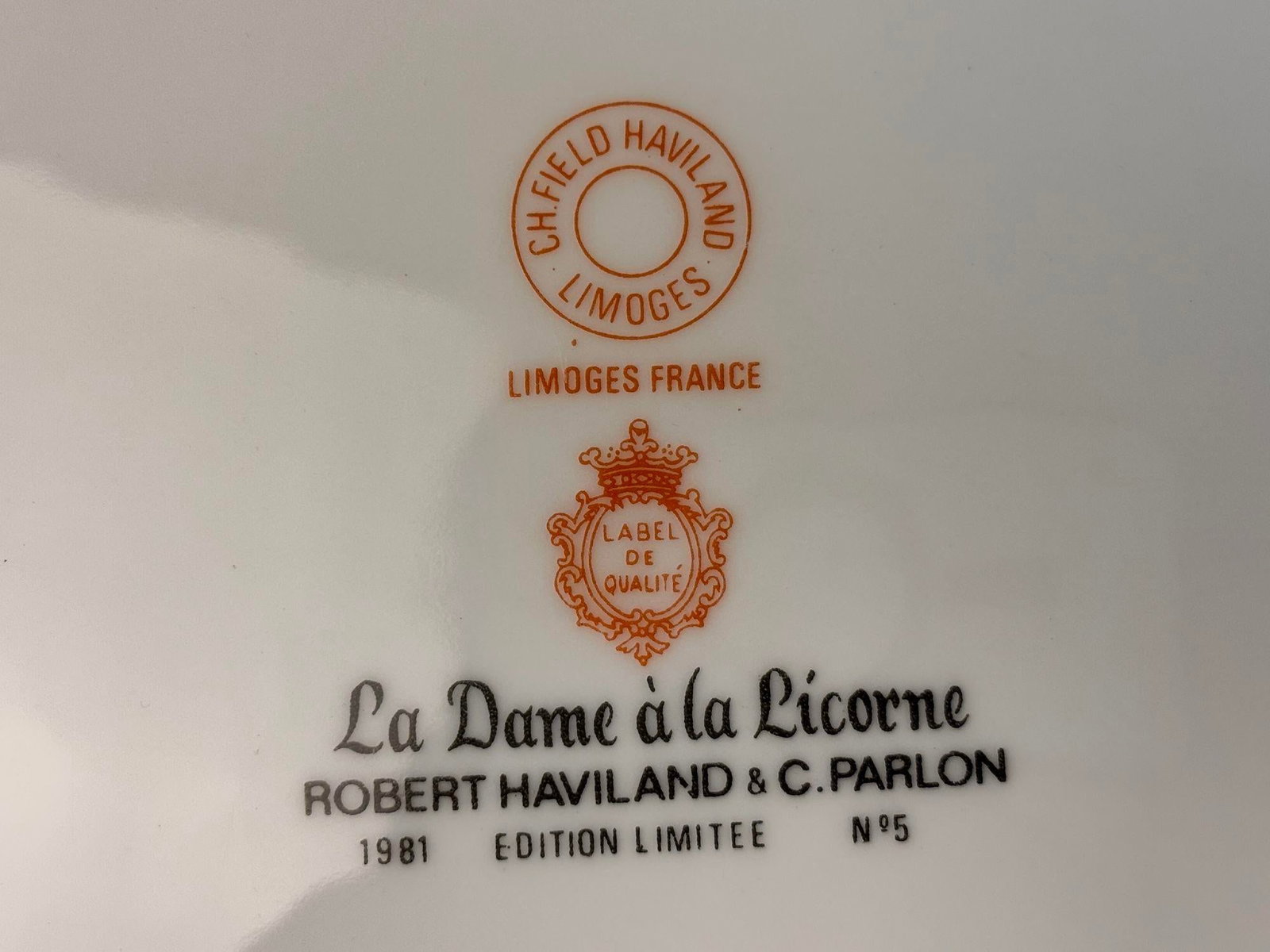 Haviland Limoges France Decorative Plate La Chasse a La Licorne 1981 Limited Ed. - 11
