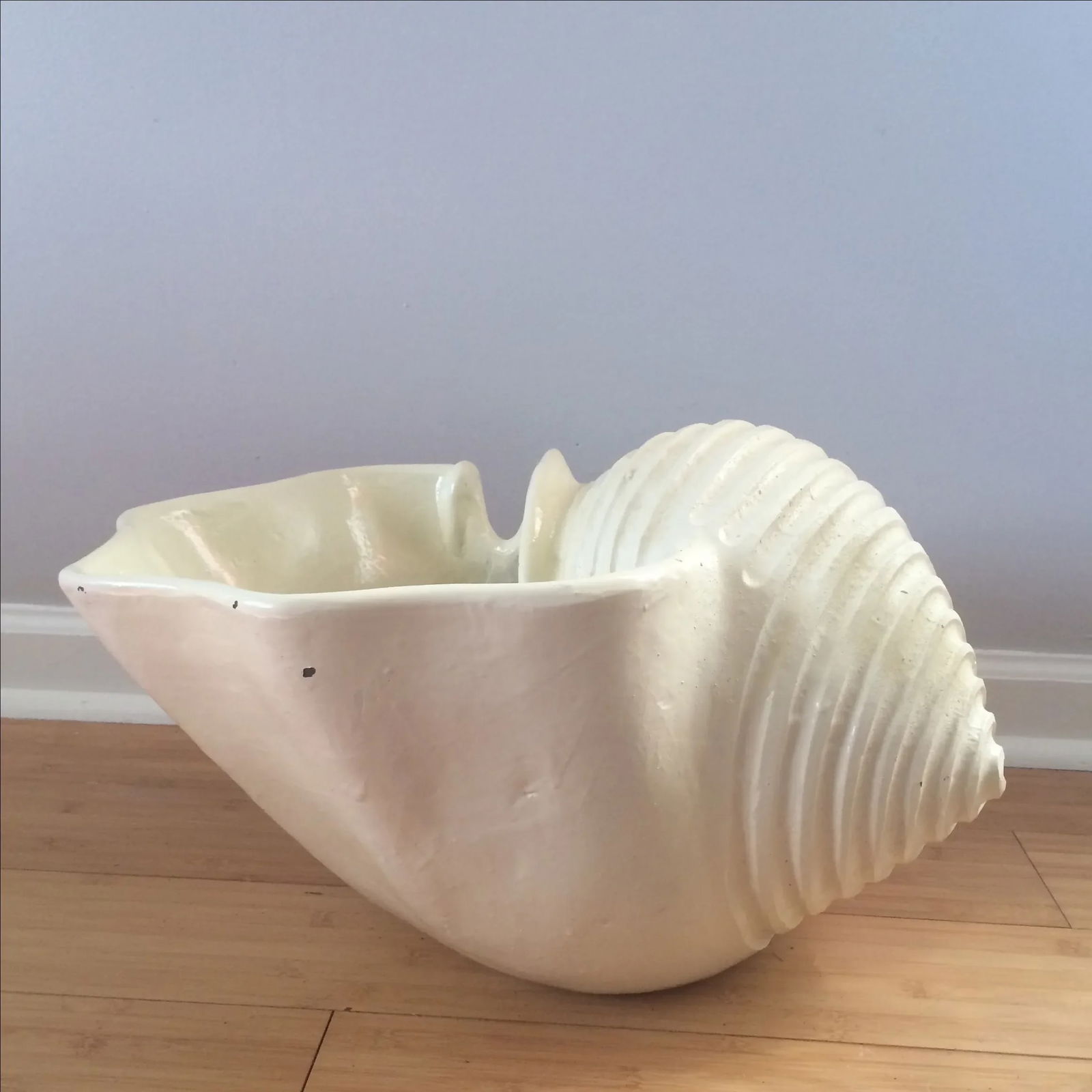 1980s White Shell Planter - 2