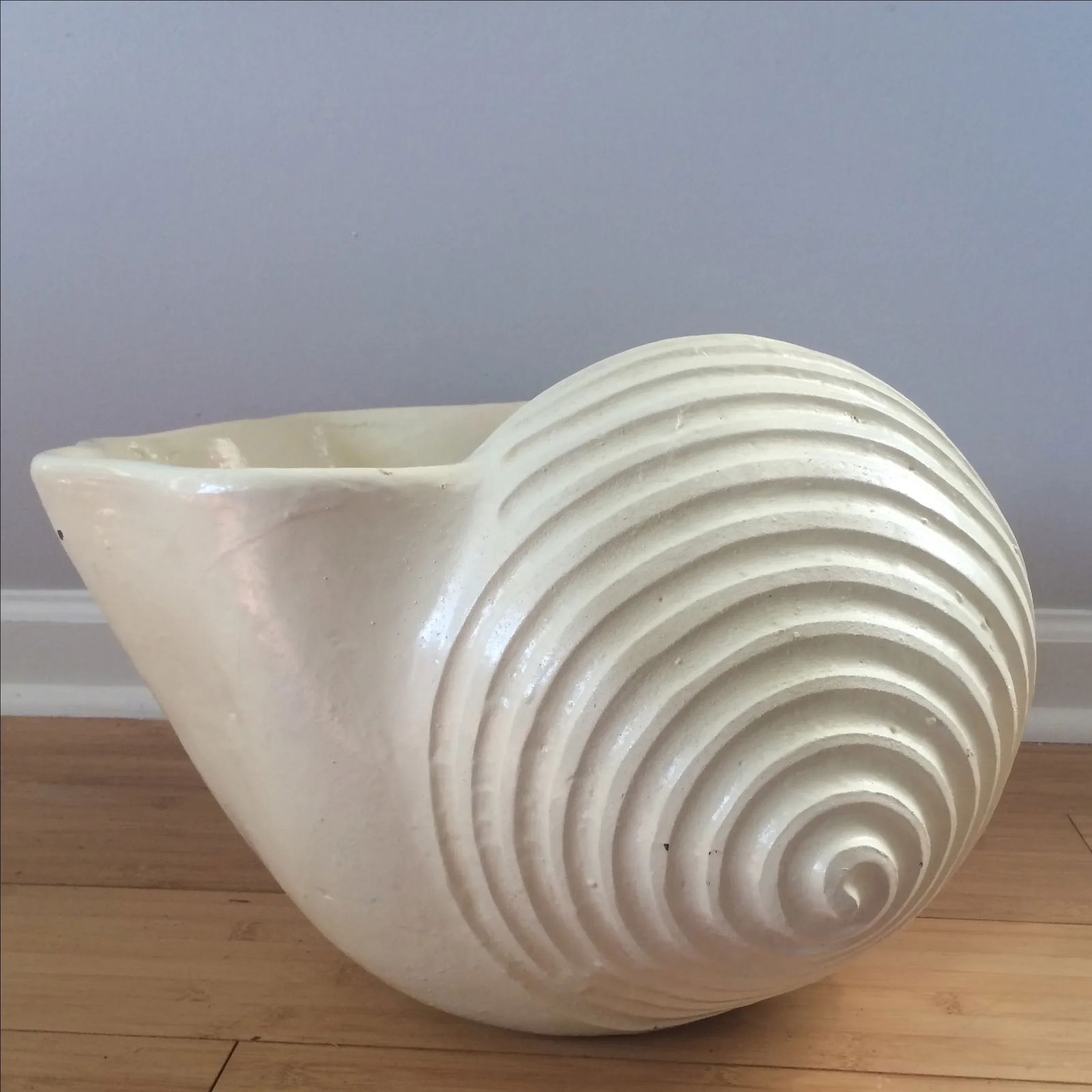 1980s White Shell Planter - 3