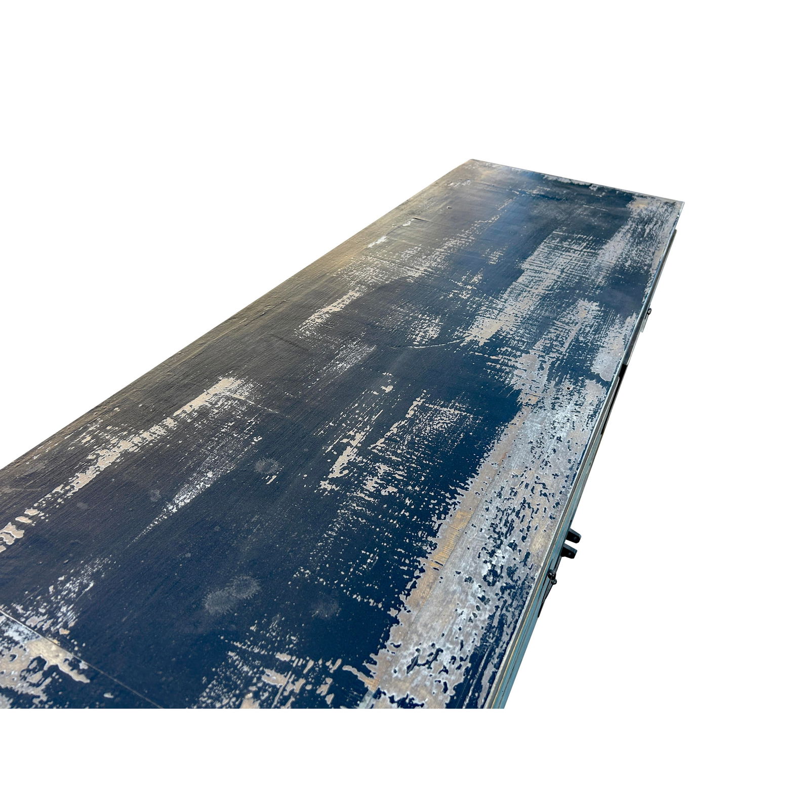 Distressed Black Rim Light Blue Doors Credenza Sideboard Console Table - 5