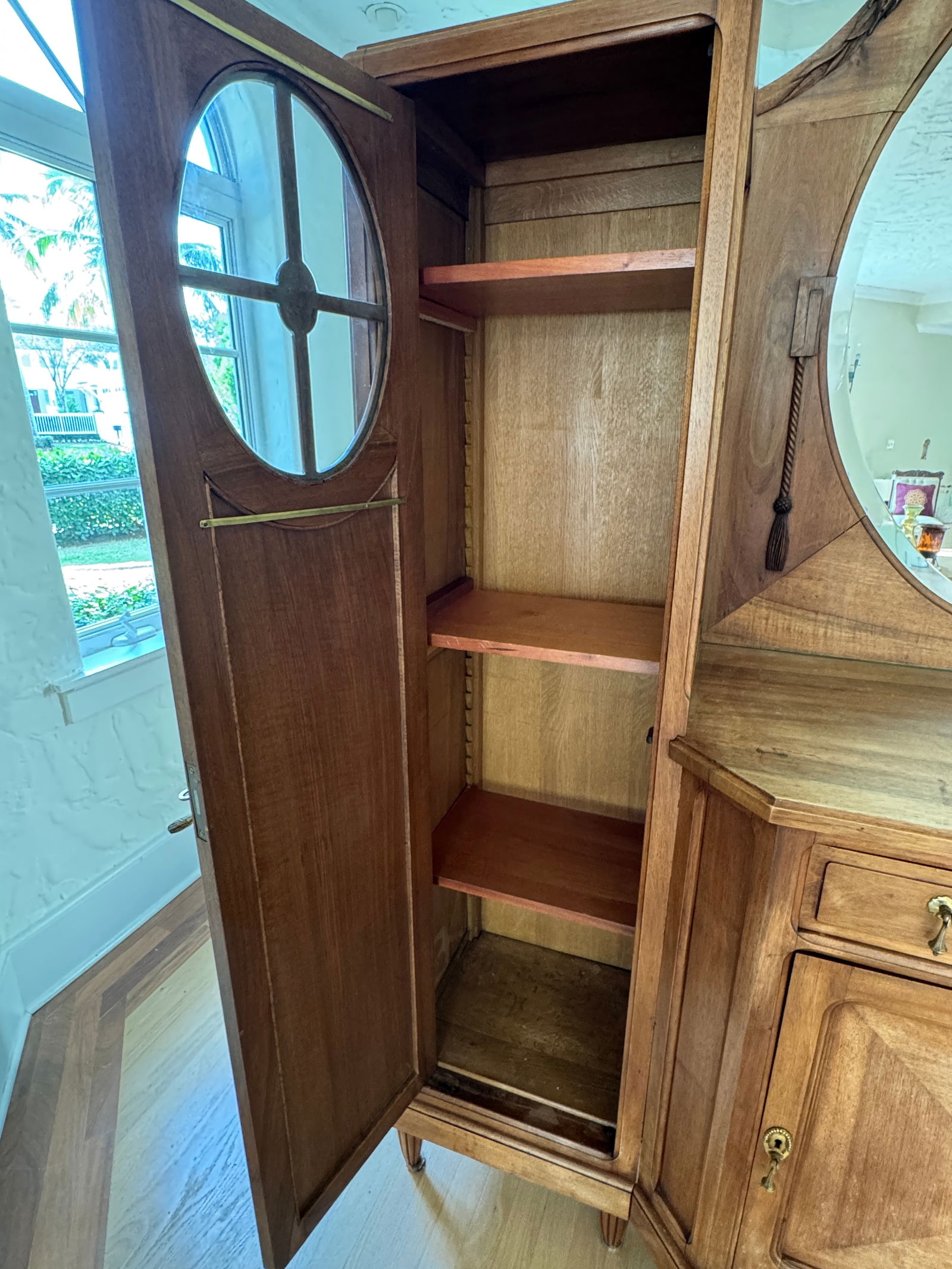 1920s Deco Style Antique Mirrored Cabinet Armoire - 5